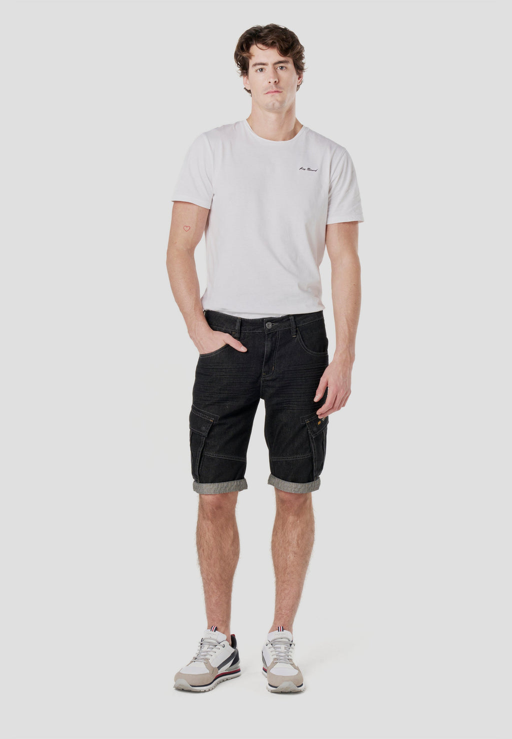 Bermuda Hombre Cargo Denim Lavado Negro – Koroshi 2611PS74