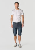 Bermuda Hombre Cargo Denim Larga Relaxed Azul Oscuro – Koroshi 2611PS80