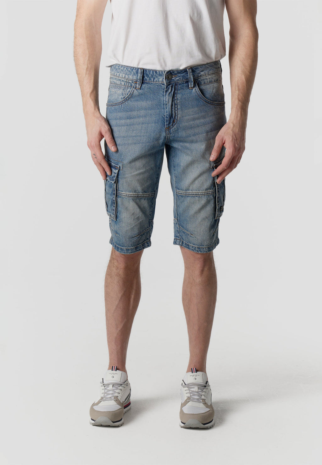 Bermuda Hombre Cargo Denim Relaxed – Koroshi Azul Claro