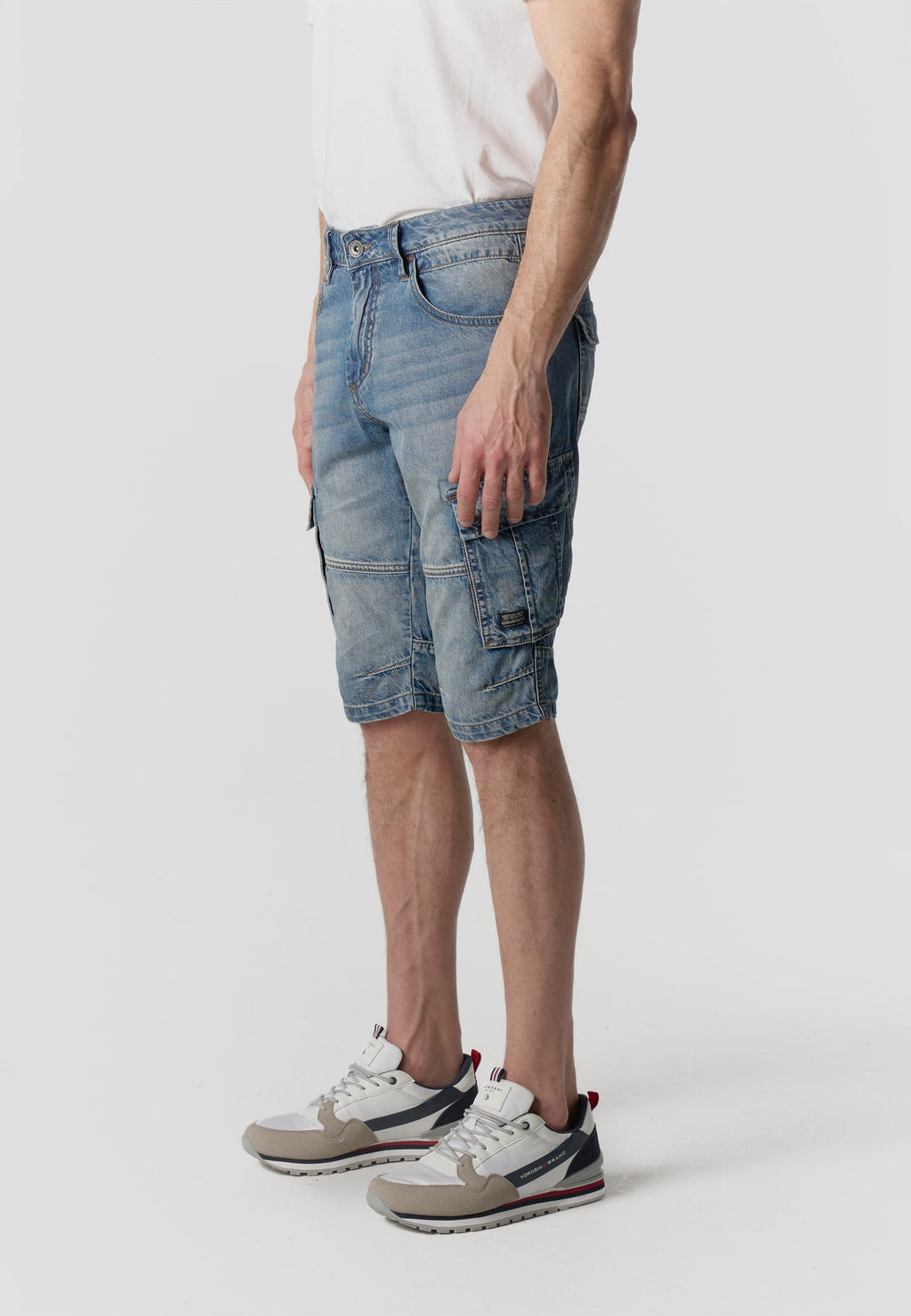 Bermuda Hombre Cargo Denim Relaxed – Koroshi Azul Claro