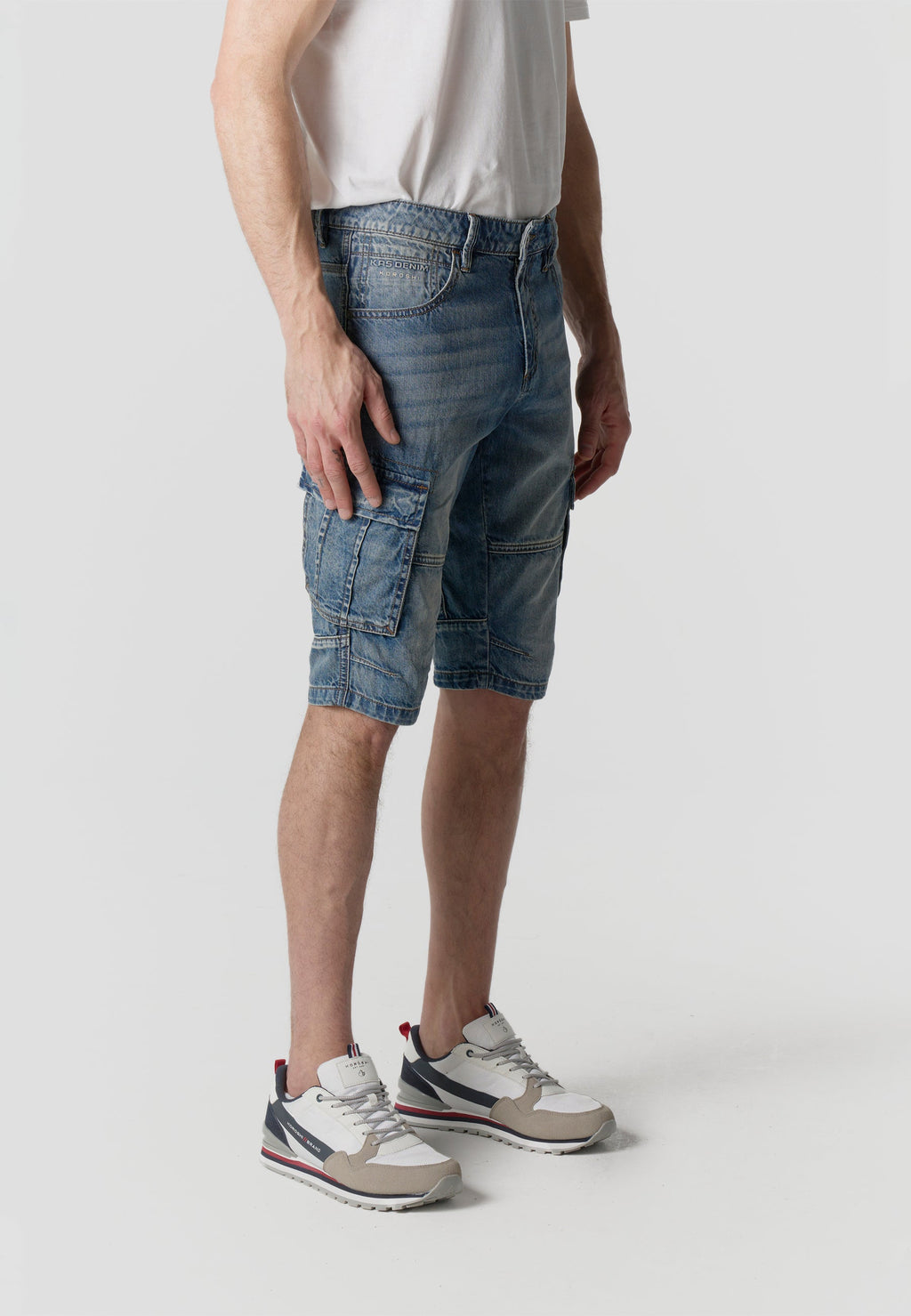 Bermuda Hombre Cargo Denim Relaxed – Koroshi Azul Claro