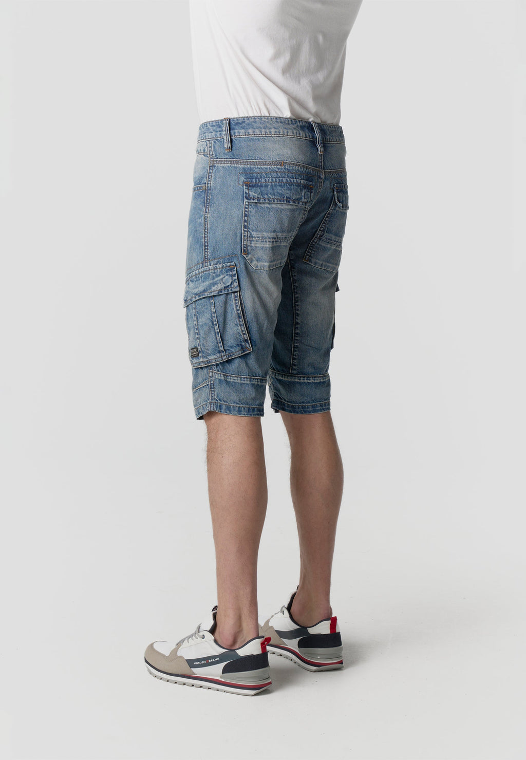 Bermuda Hombre Cargo Denim Relaxed – Koroshi Azul Claro