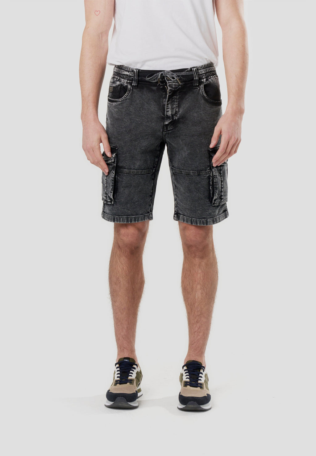 Bermuda Hombre Cargo Denim Jogger Negro – Koroshi 2611PS90