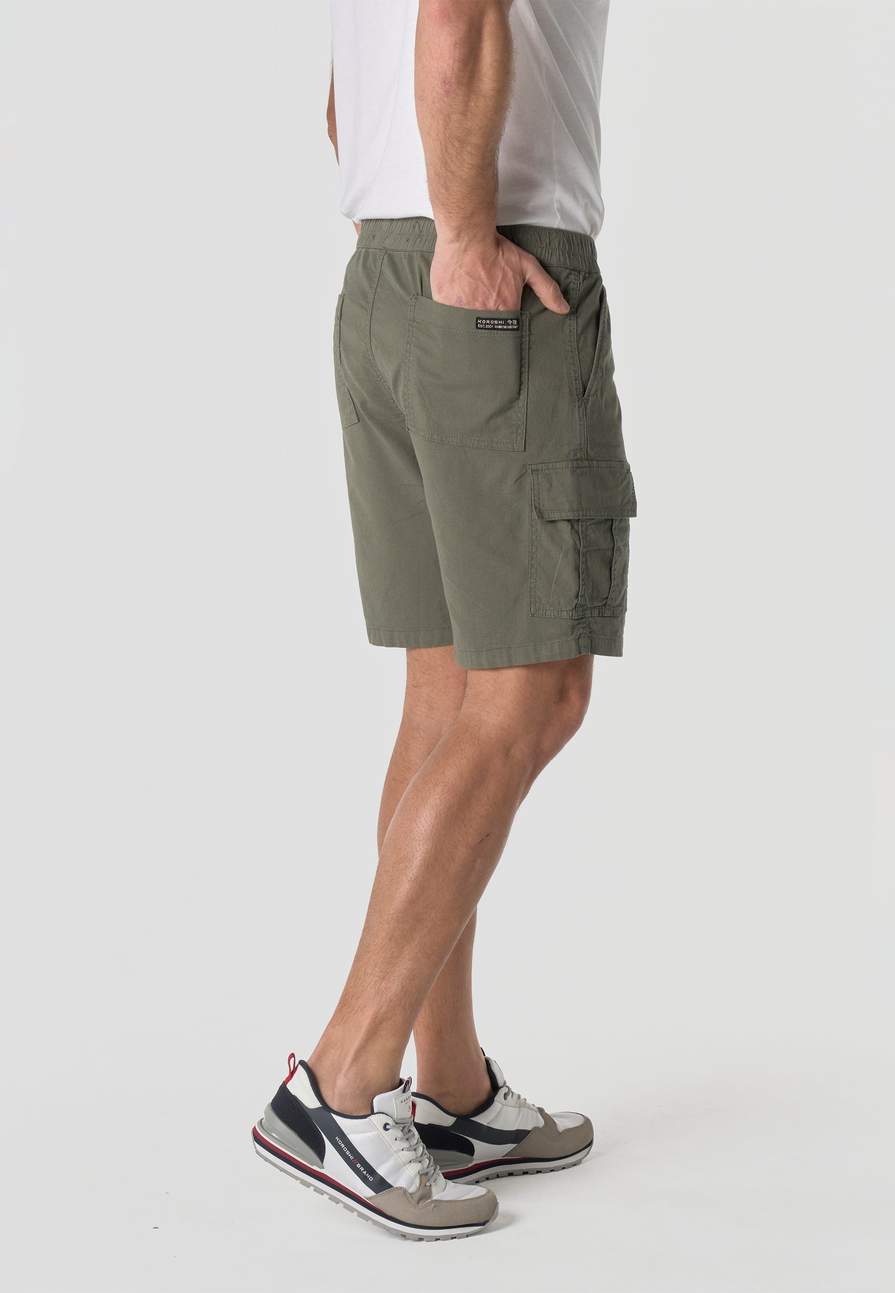 Bermuda Hombre Cargo Algodón Relaxed Kaki – Koroshi 2611PS93