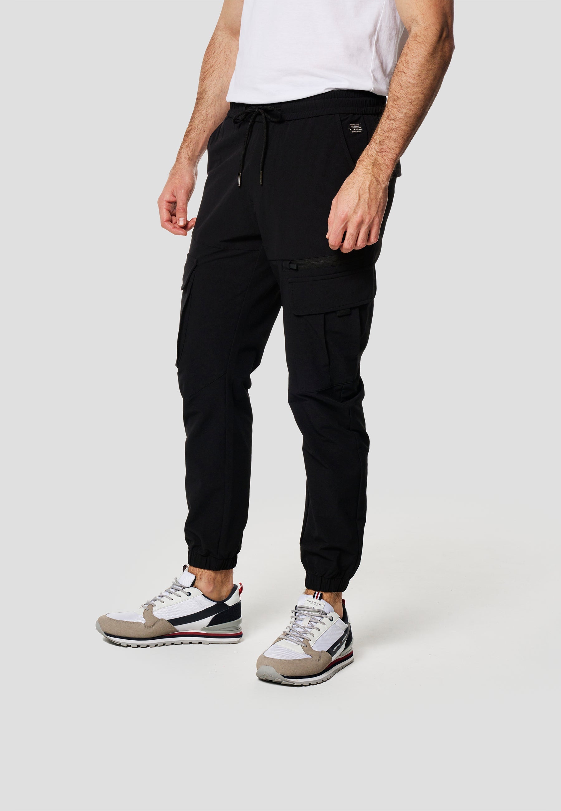 Pantalón Jogger Largo Hombre Elástico Negro  | Koroshi