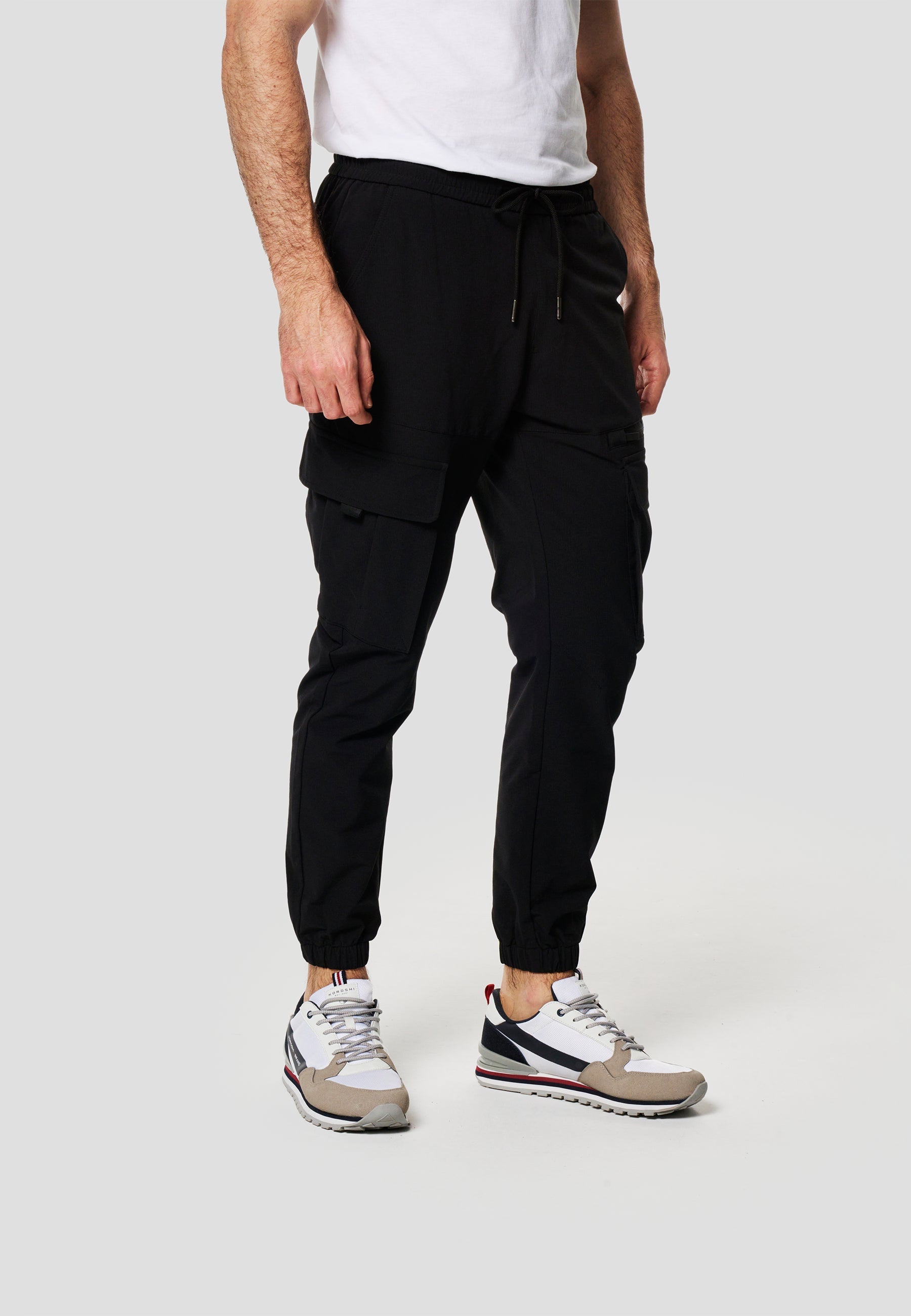 Pantalón Jogger Largo Hombre Elástico Negro  | Koroshi