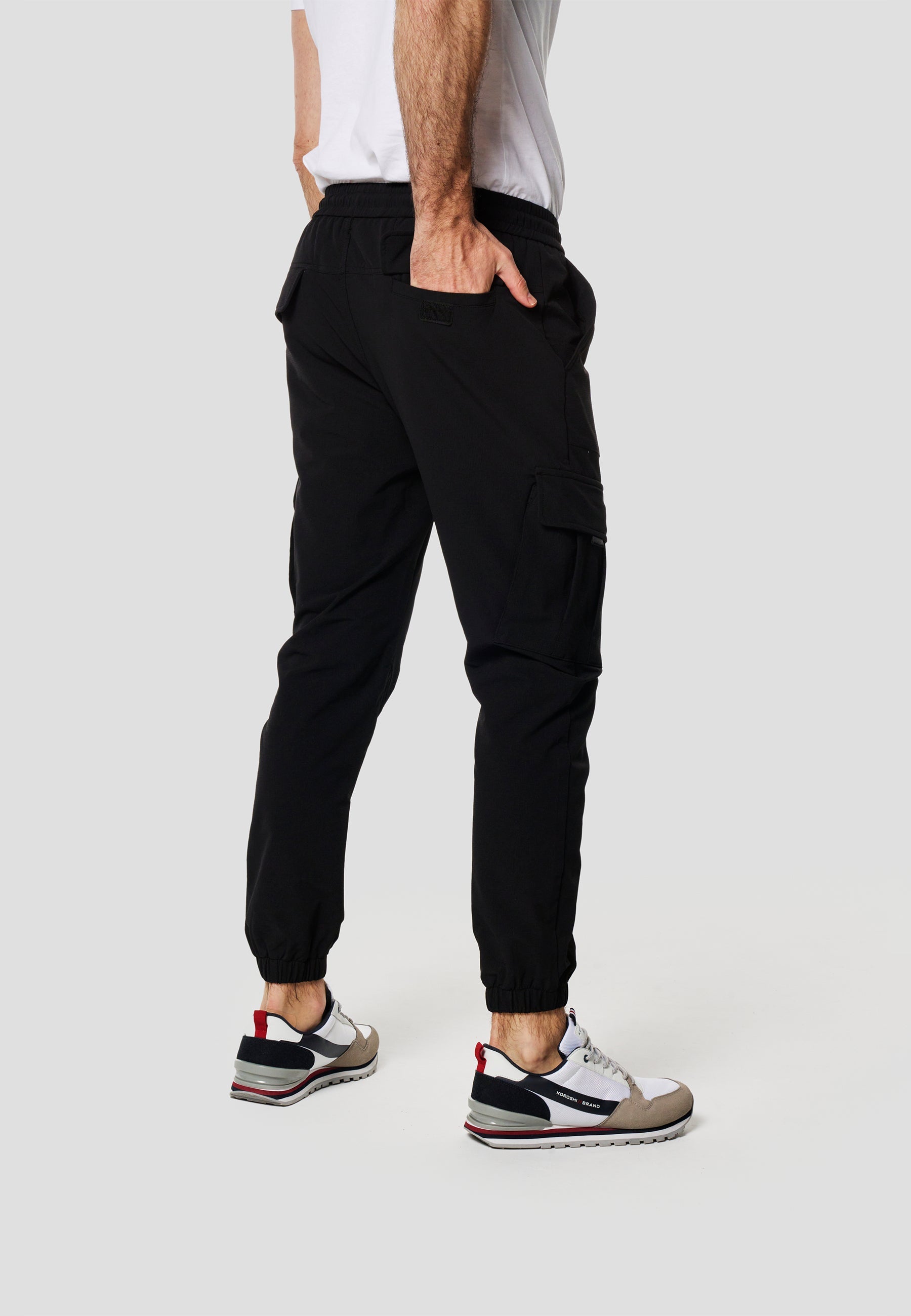 Pantalón Jogger Largo Hombre Elástico Negro  | Koroshi