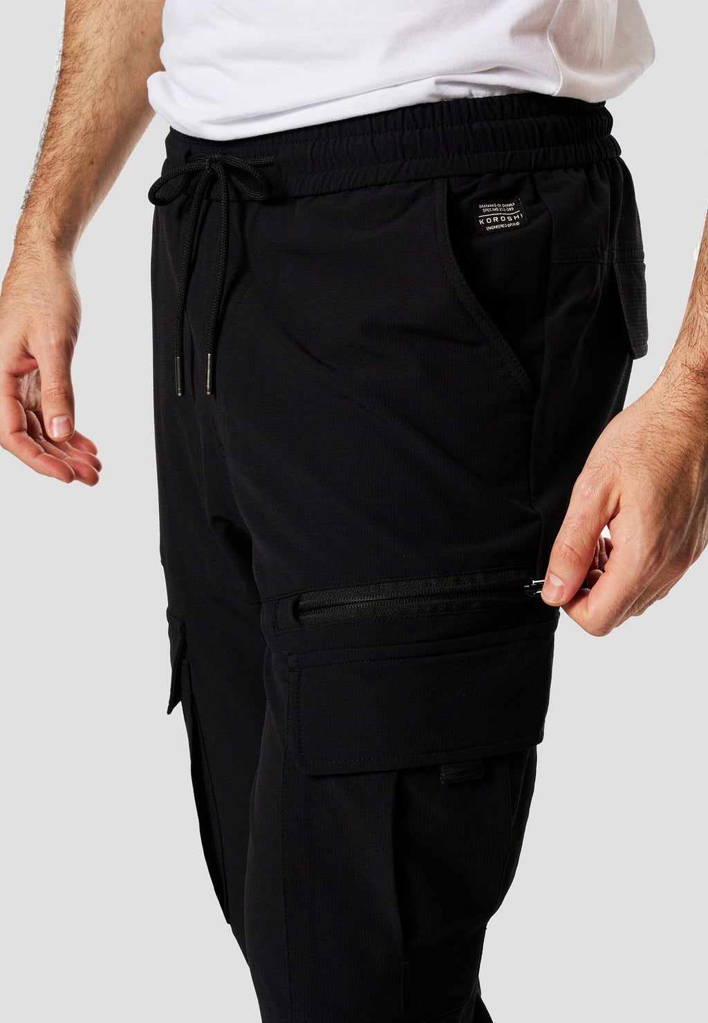 Pantalón Jogger Largo Hombre Elástico Negro  | Koroshi