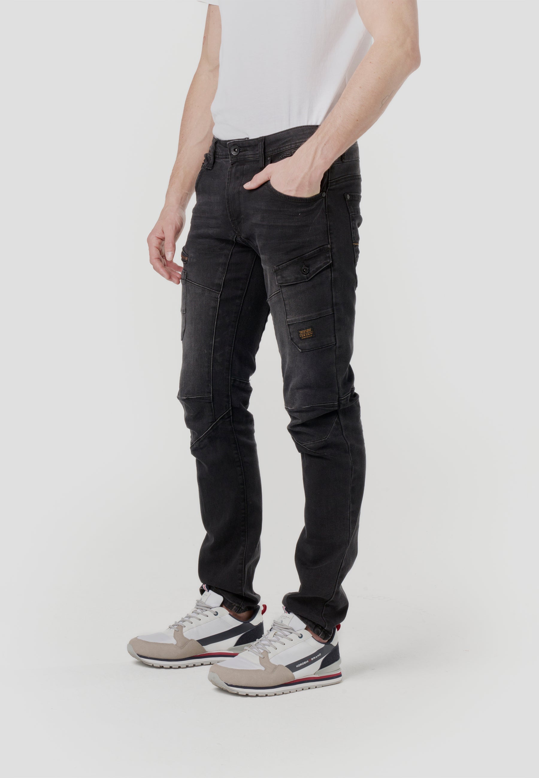 Pantalón Hombre Vaquero Workwear Cargo – Koroshi Negro