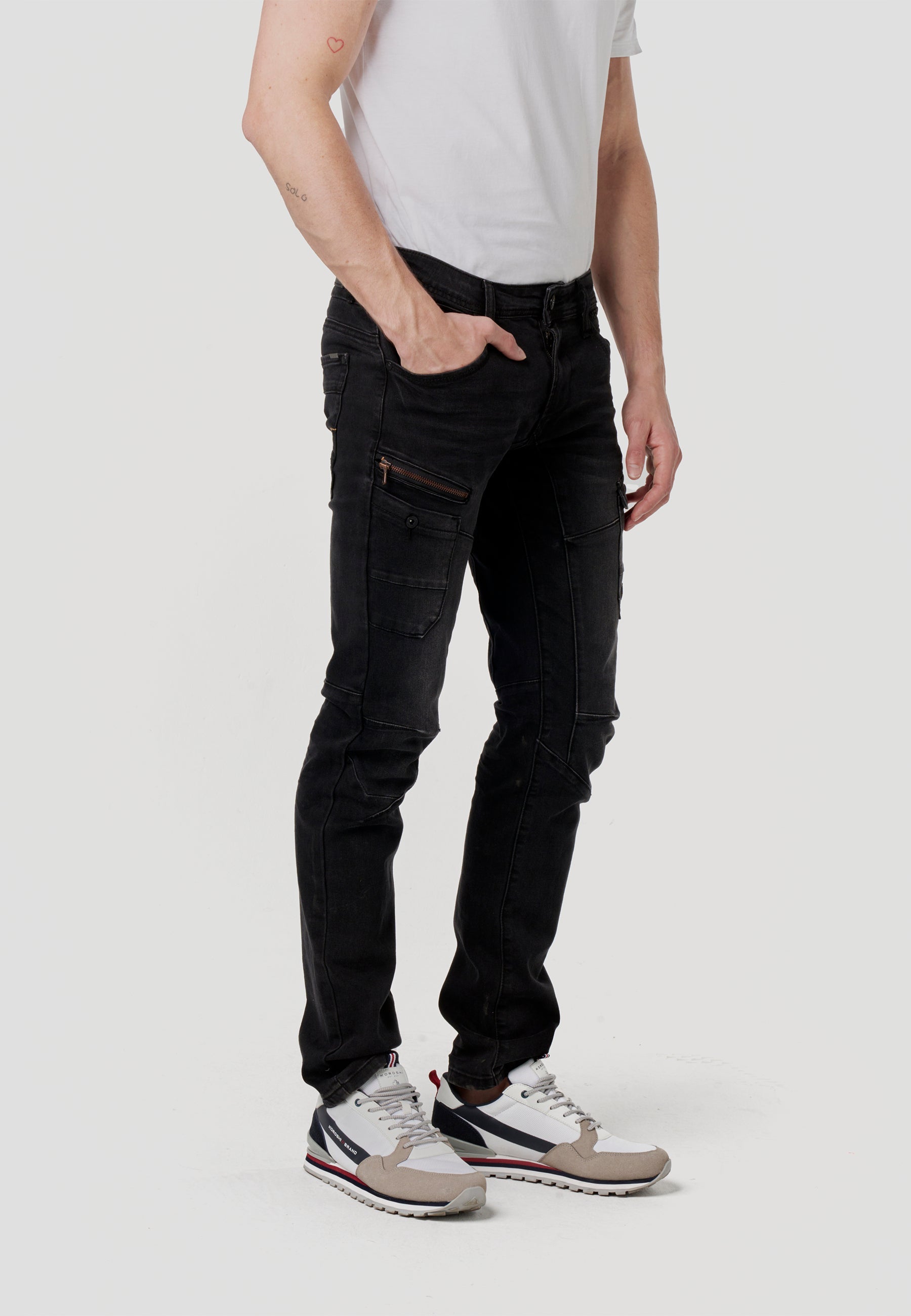 Pantalón Hombre Vaquero Workwear Cargo – Koroshi Negro