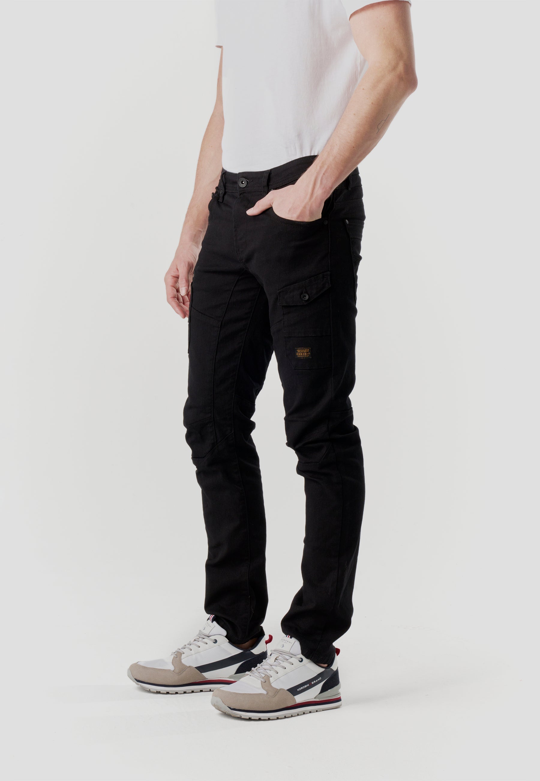 Pantalón Hombre Vaquero Workwear Cargo – Koroshi Negro