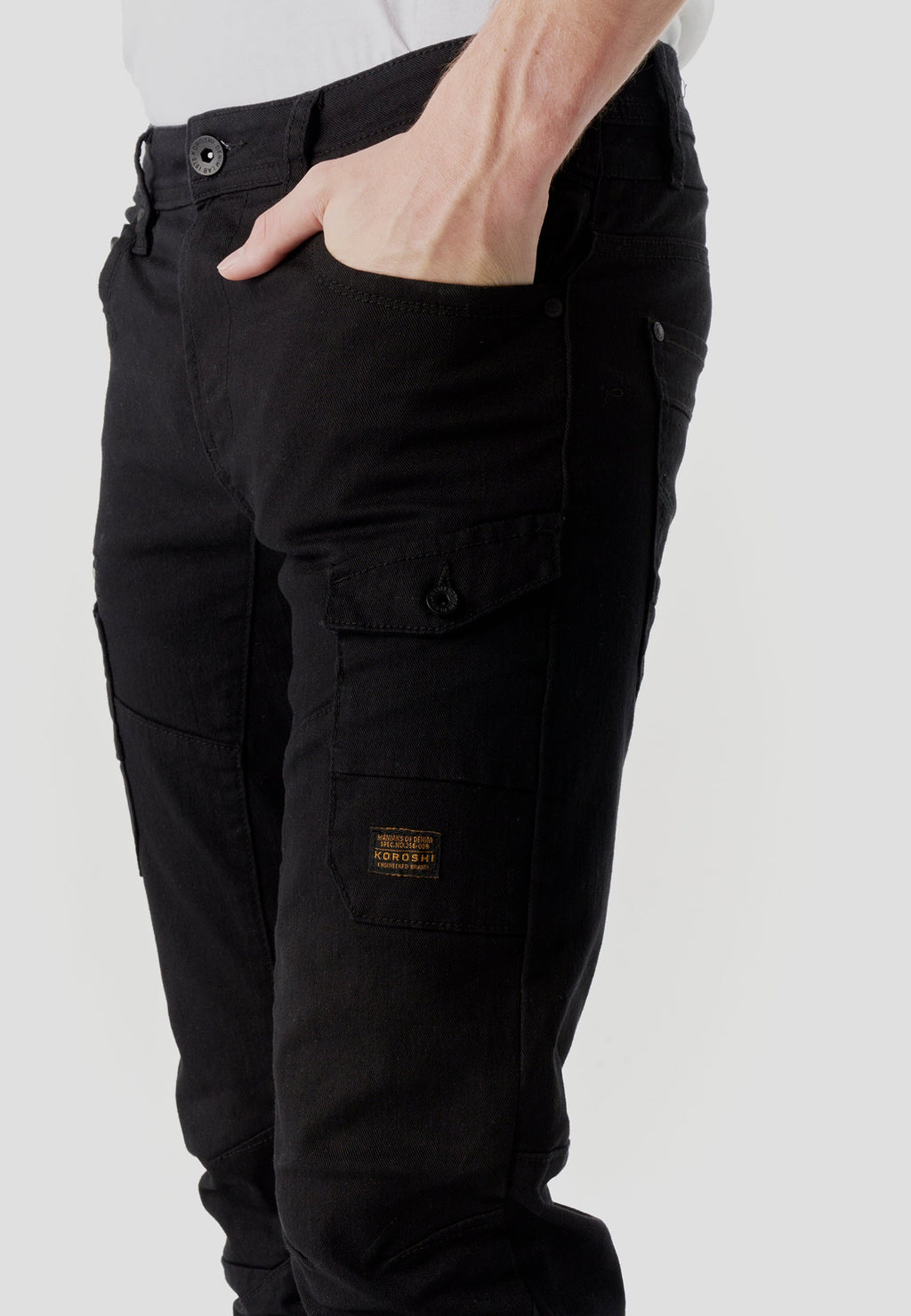 Pantalón Hombre Vaquero Workwear Cargo – Koroshi Negro