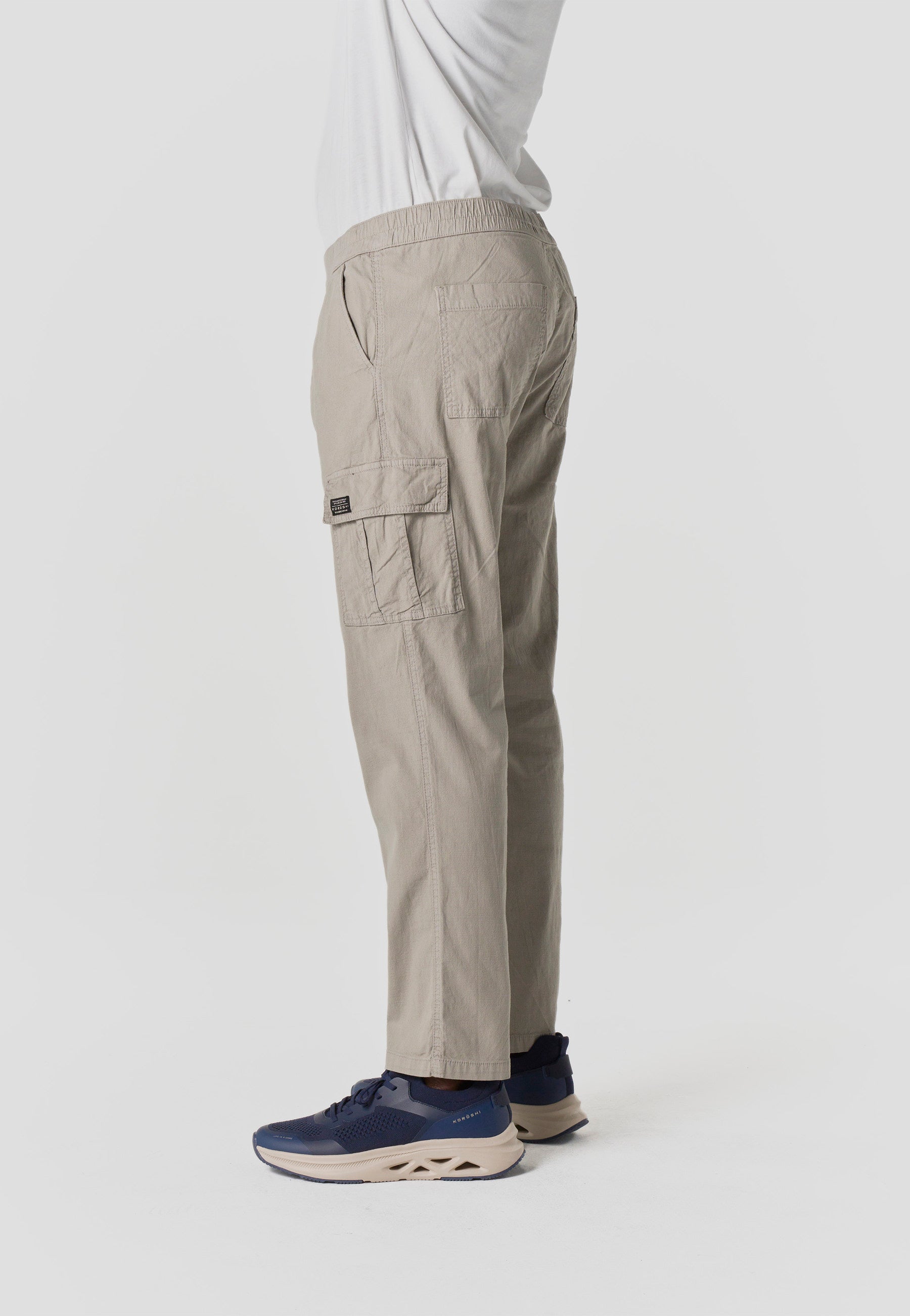 Pantalón Cargo Relaxed Hombre Algodón Lino Elástico | Koroshi