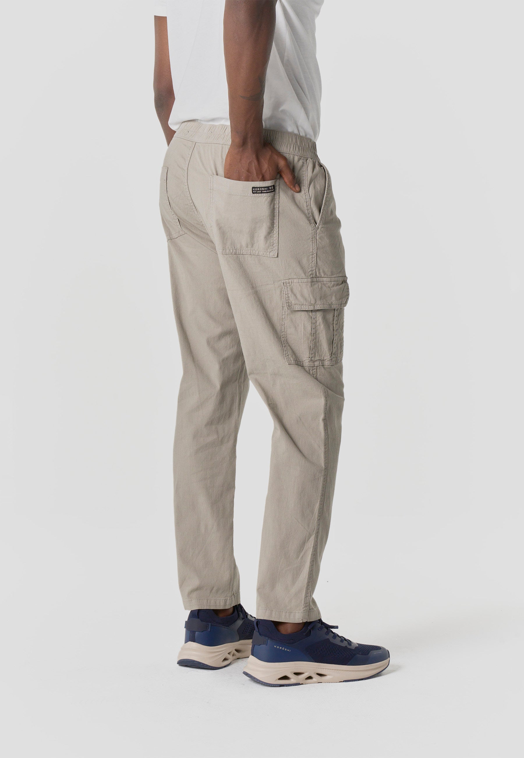 Pantalón Cargo Relaxed Hombre Algodón Lino Elástico | Koroshi