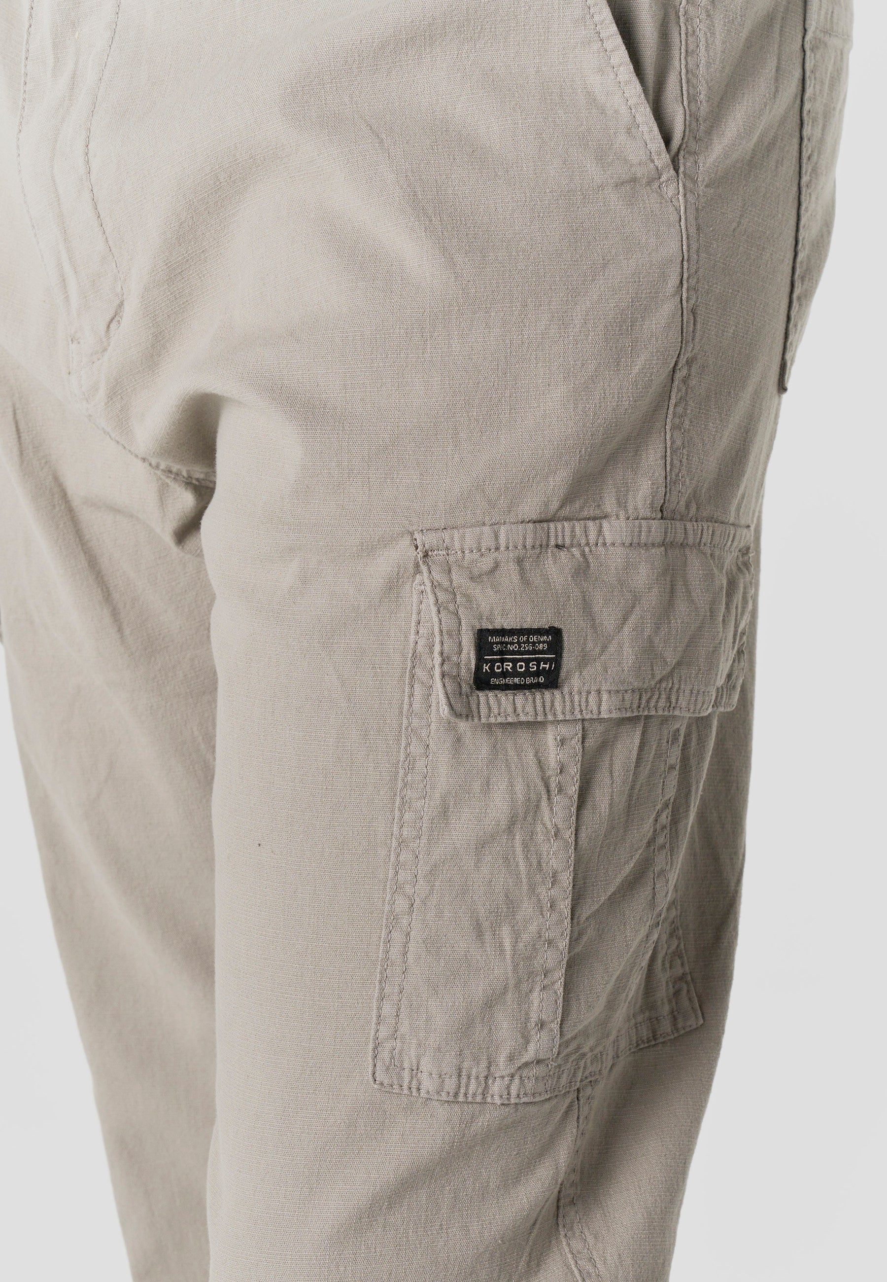Pantalón Cargo Relaxed Hombre Algodón Lino Elástico | Koroshi