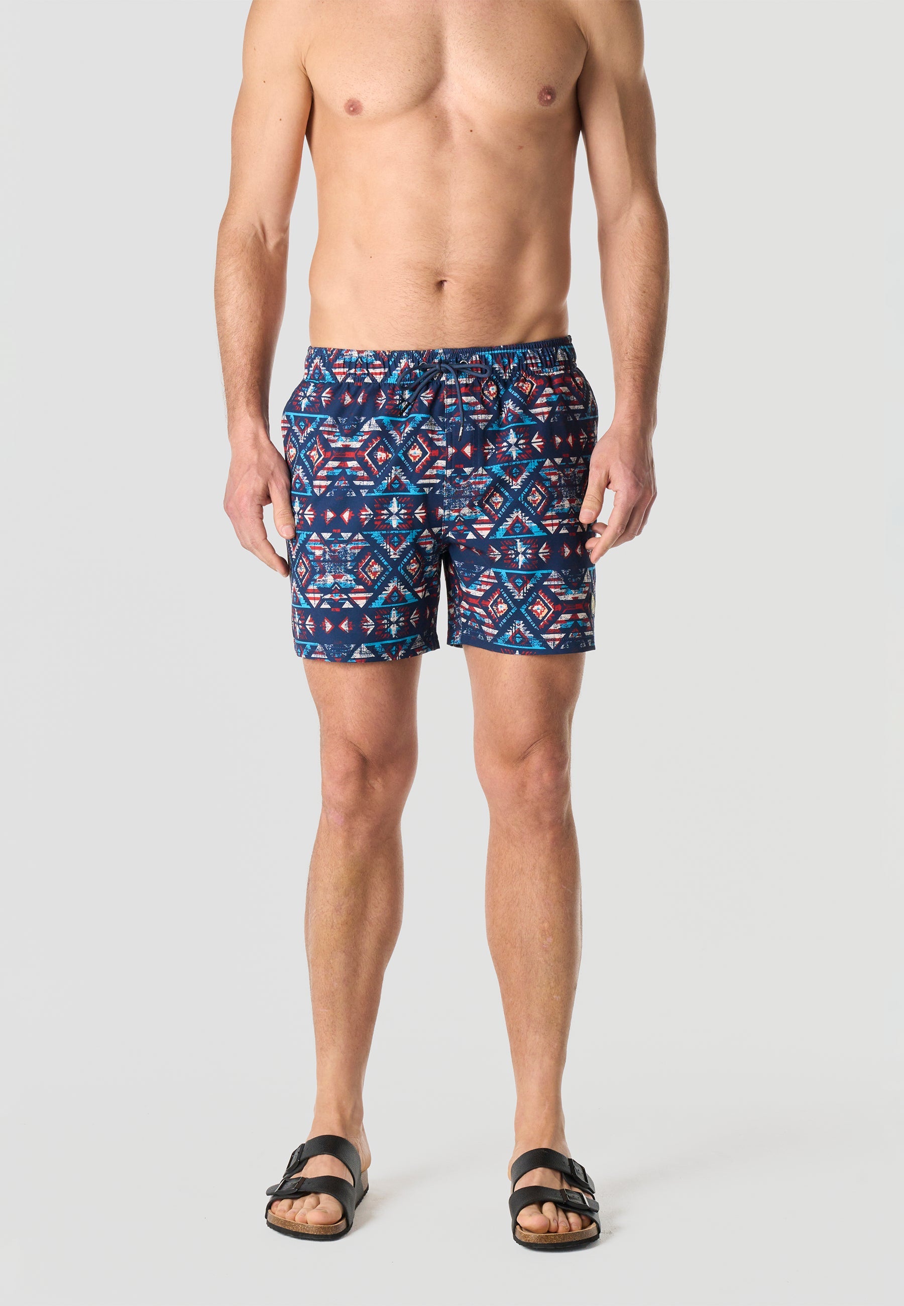 Bañador Hombre Corto Estampado Étnico – Koroshi Navy