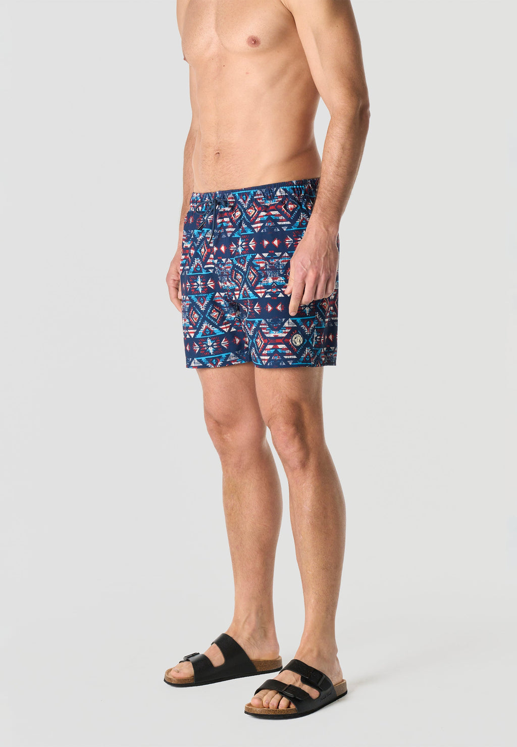 Bañador Hombre Corto Estampado Étnico – Koroshi Navy