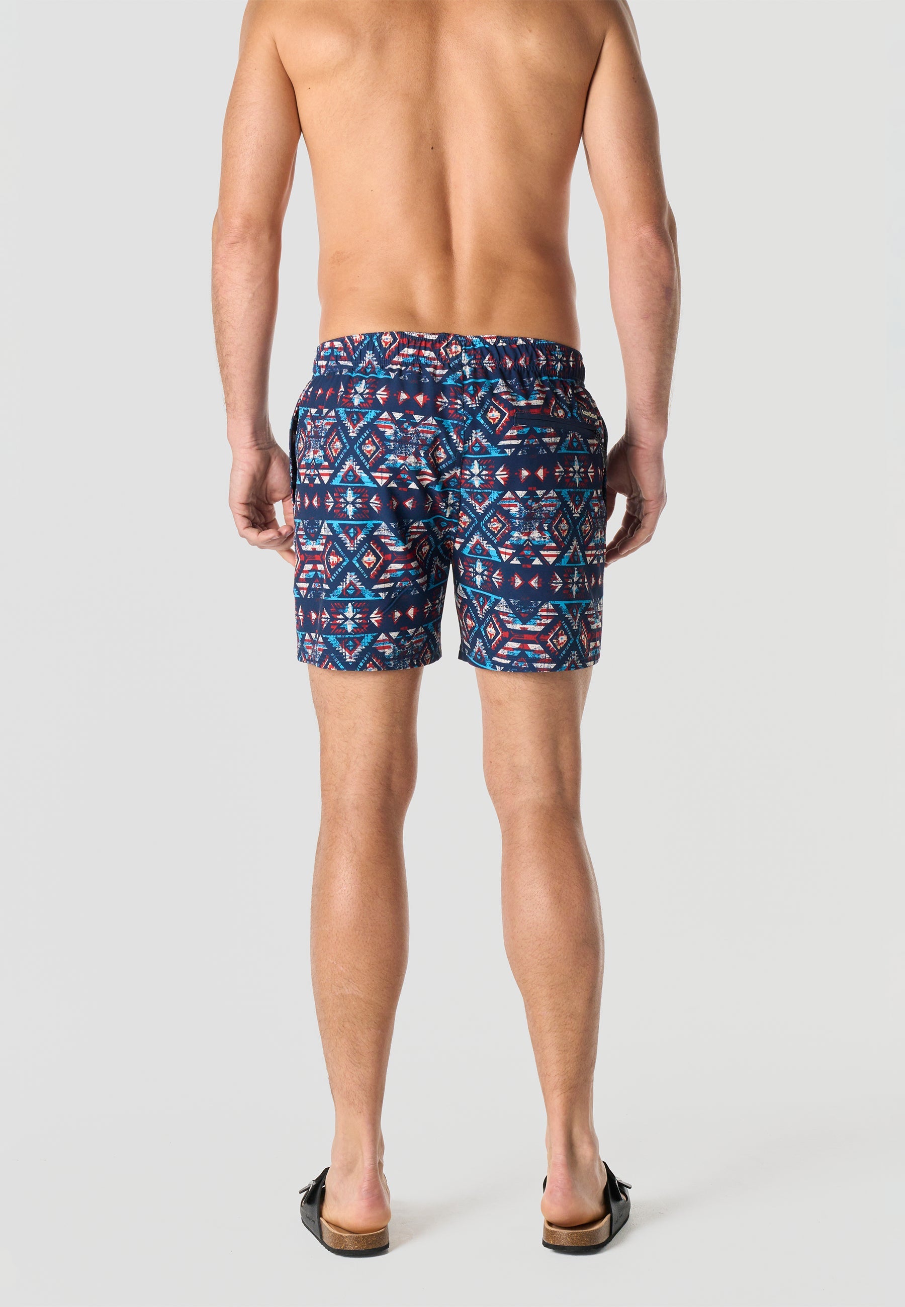 Bañador Hombre Corto Estampado Étnico – Koroshi Navy
