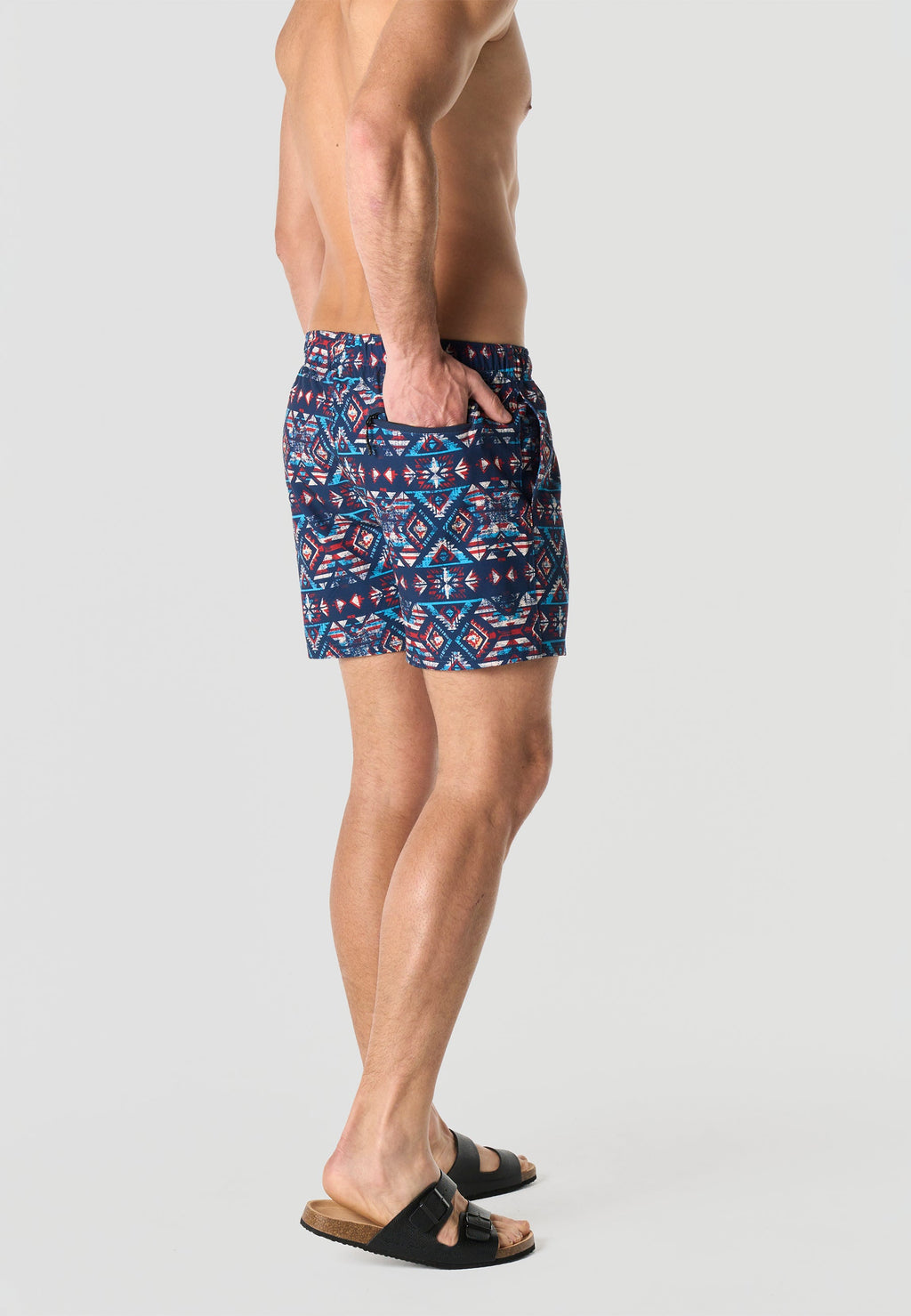 Bañador Hombre Corto Estampado Étnico – Koroshi Navy