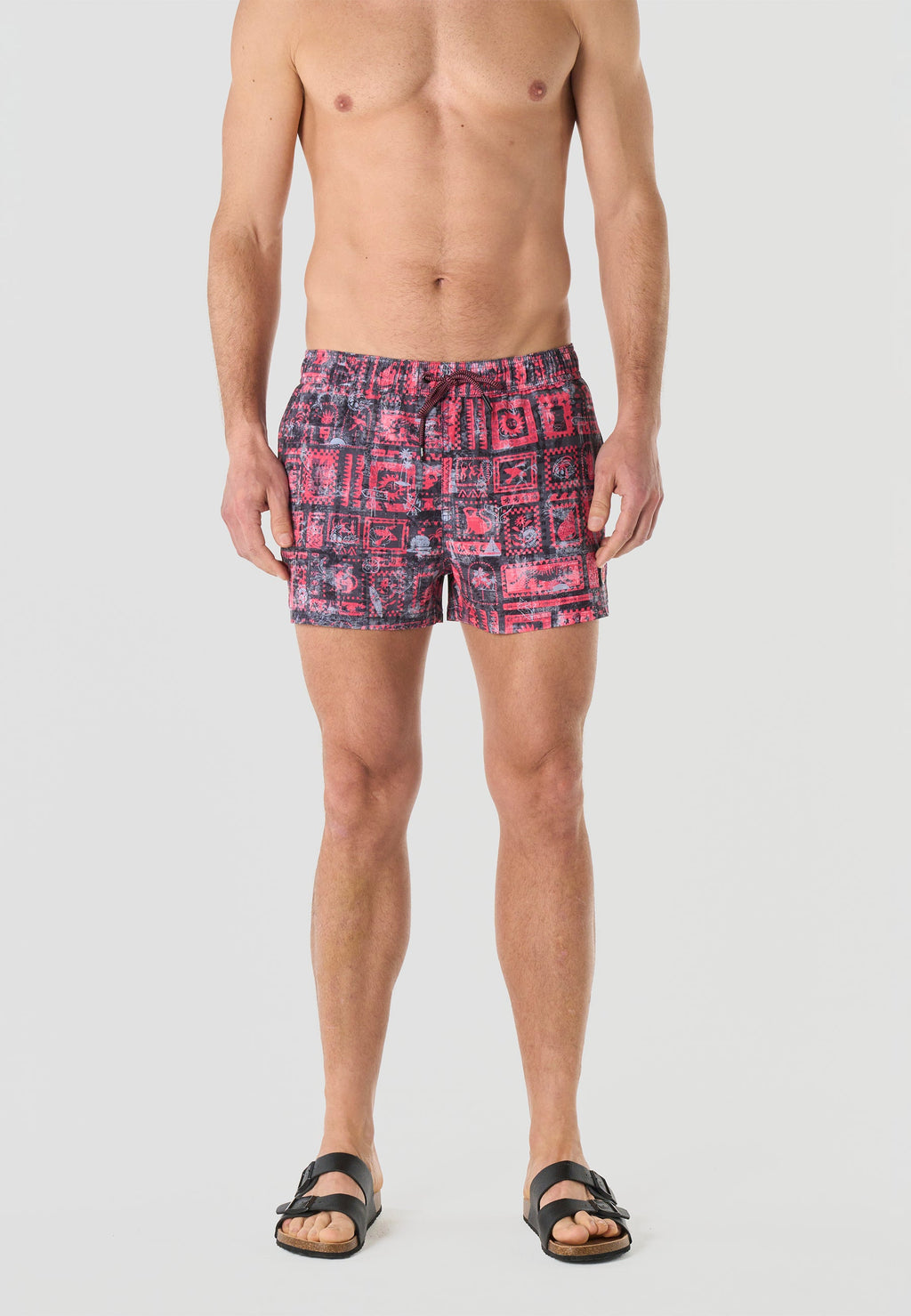 Bañador Hombre Corto Estampado Sellos – Koroshi Coral