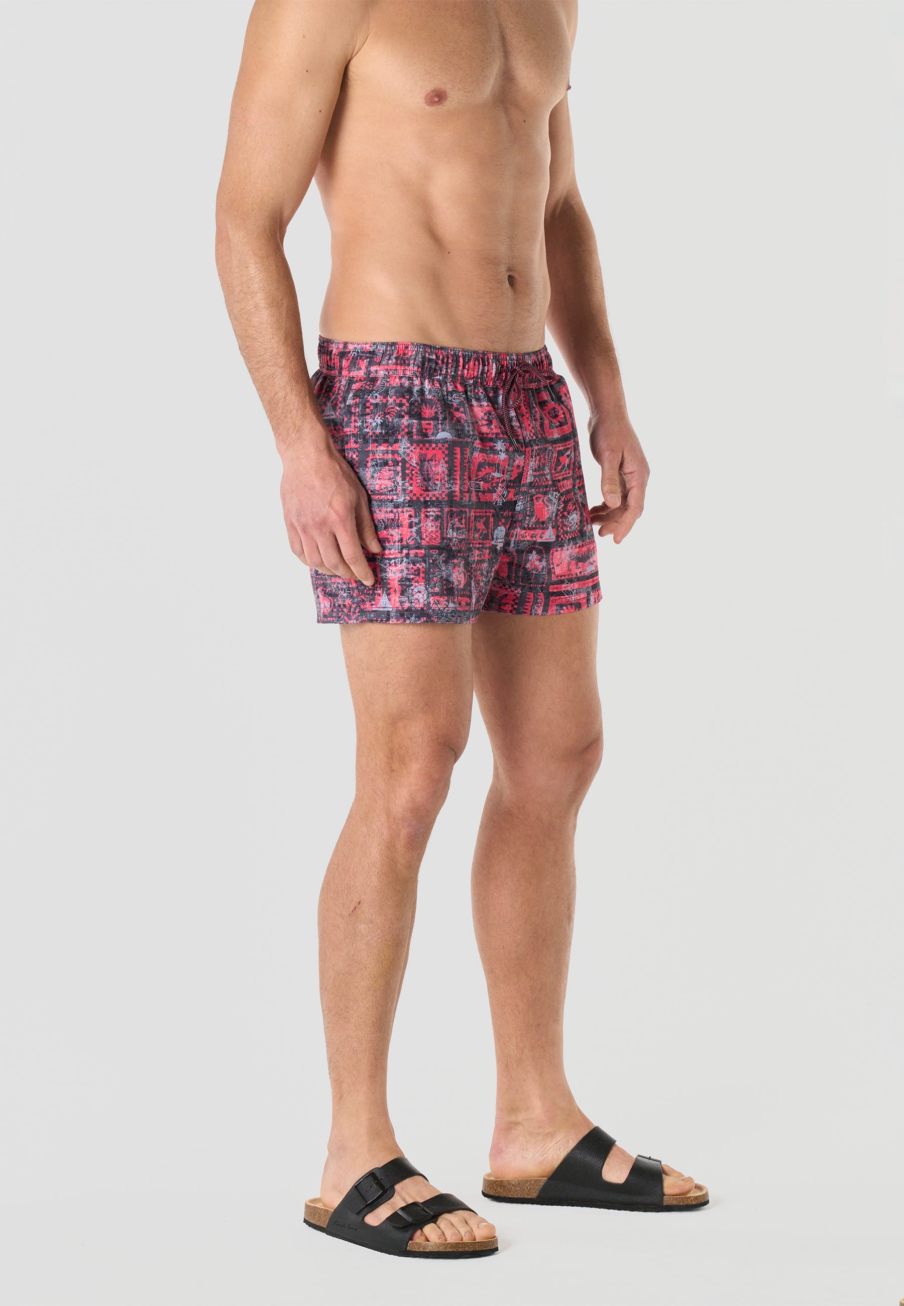 Bañador Hombre Corto Estampado Sellos – Koroshi Coral