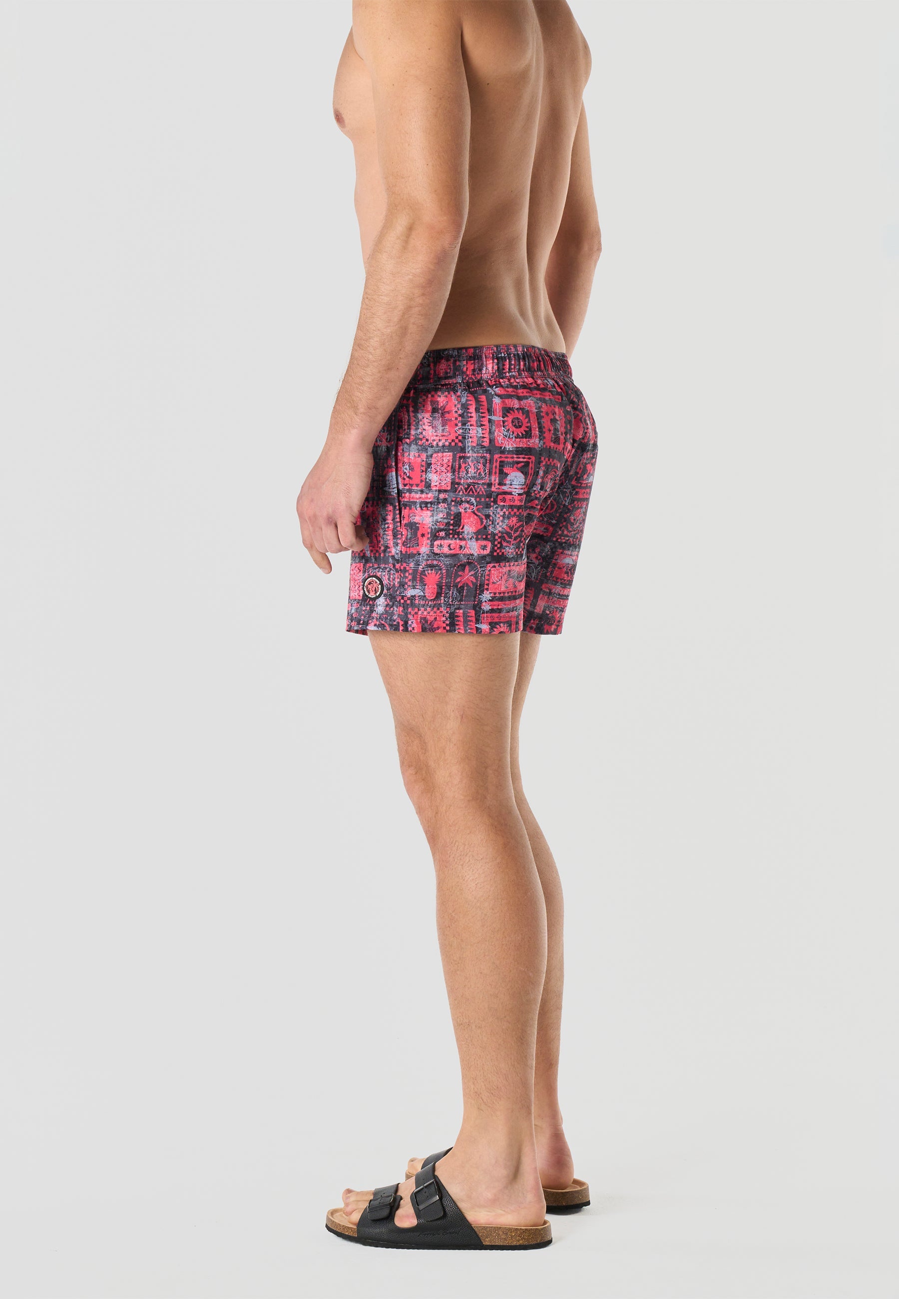 Bañador Hombre Corto Estampado Sellos – Koroshi Coral