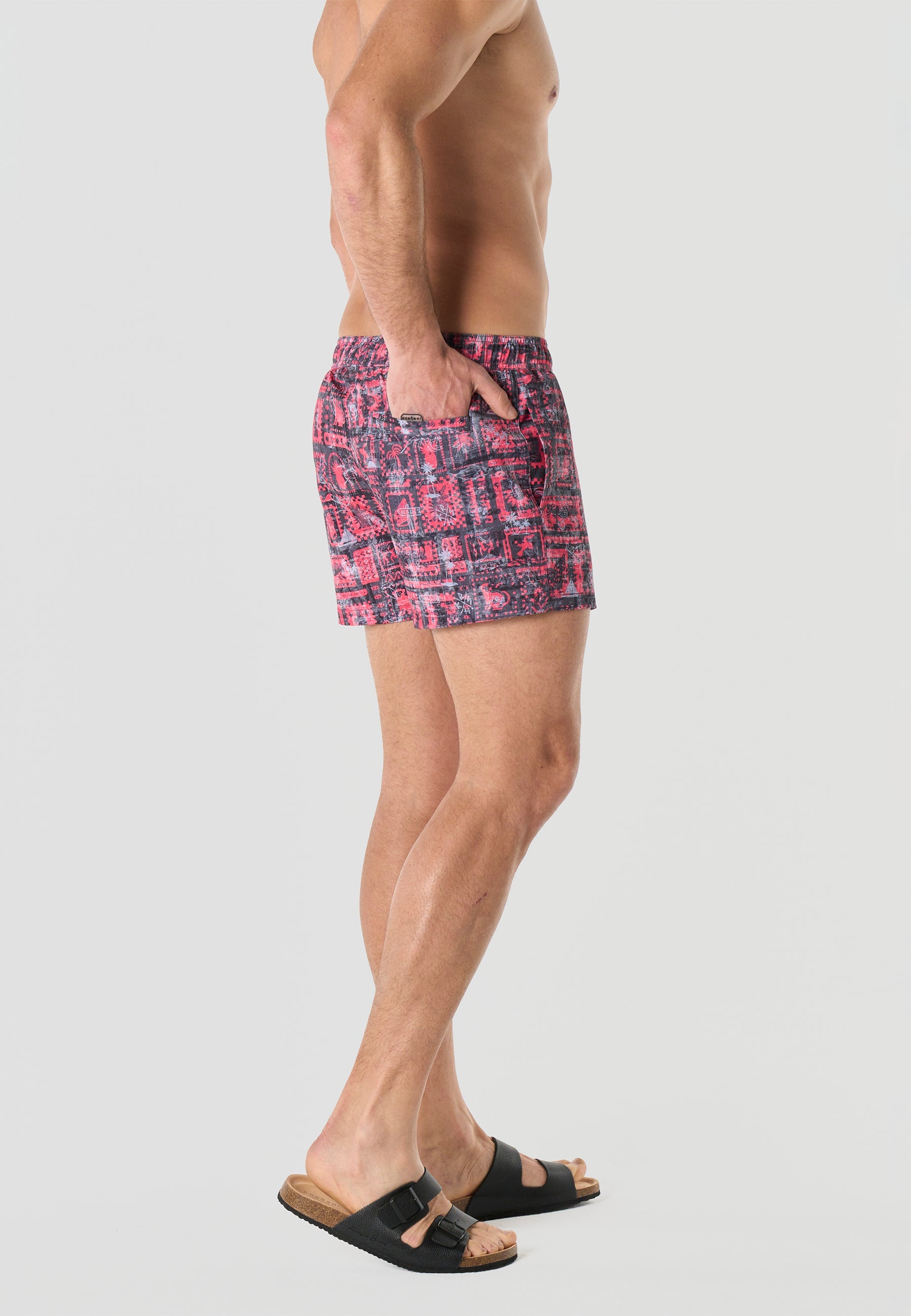 Bañador Hombre Corto Estampado Sellos – Koroshi Coral