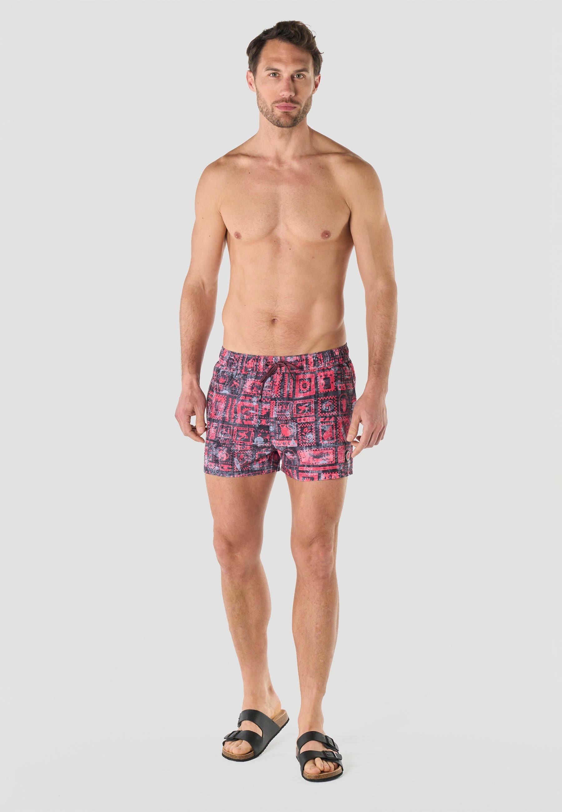 Bañador Hombre Corto Estampado Sellos – Koroshi Coral