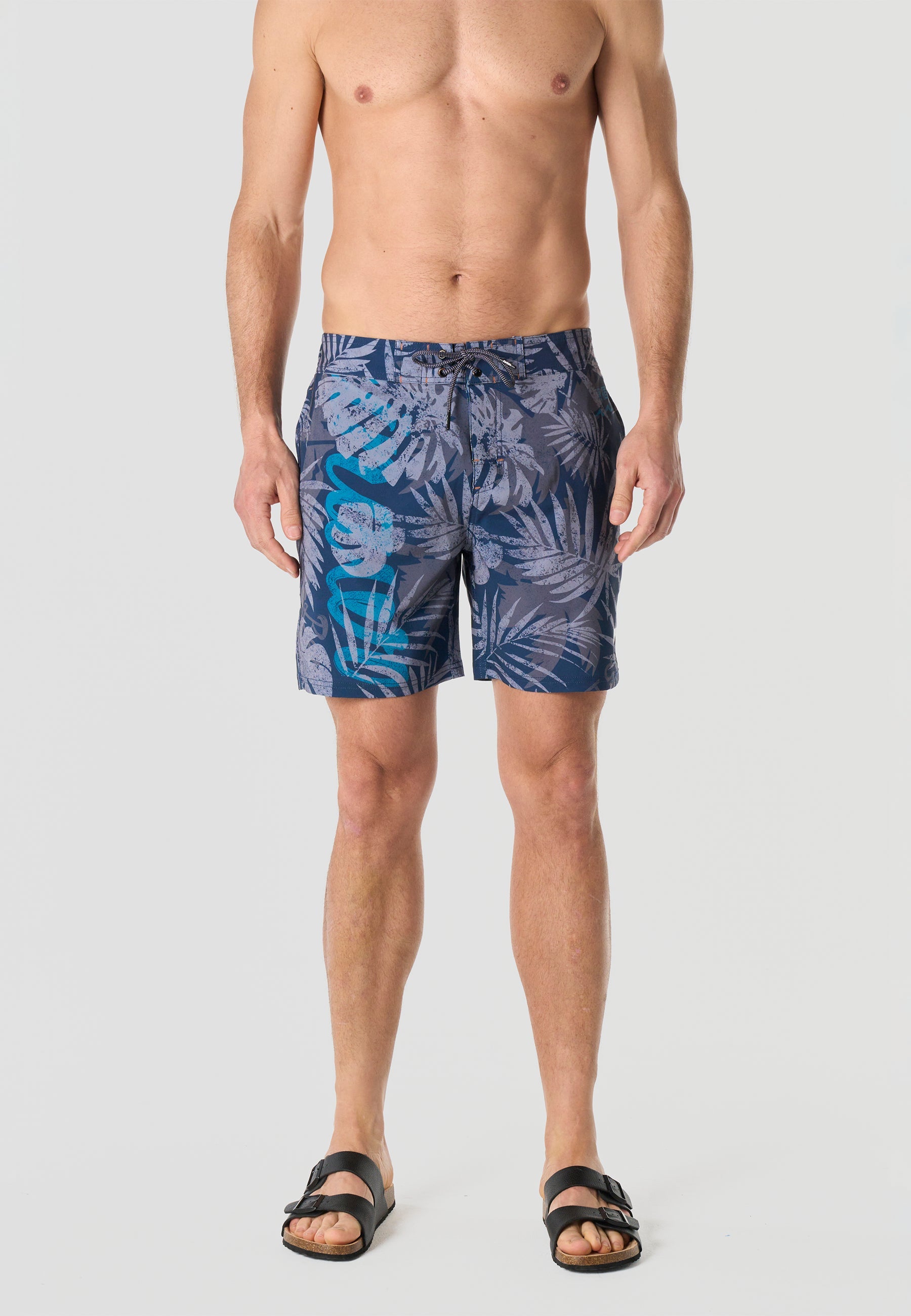 Bañador Hombre Surfero Tropical Hojas – Koroshi Navy
