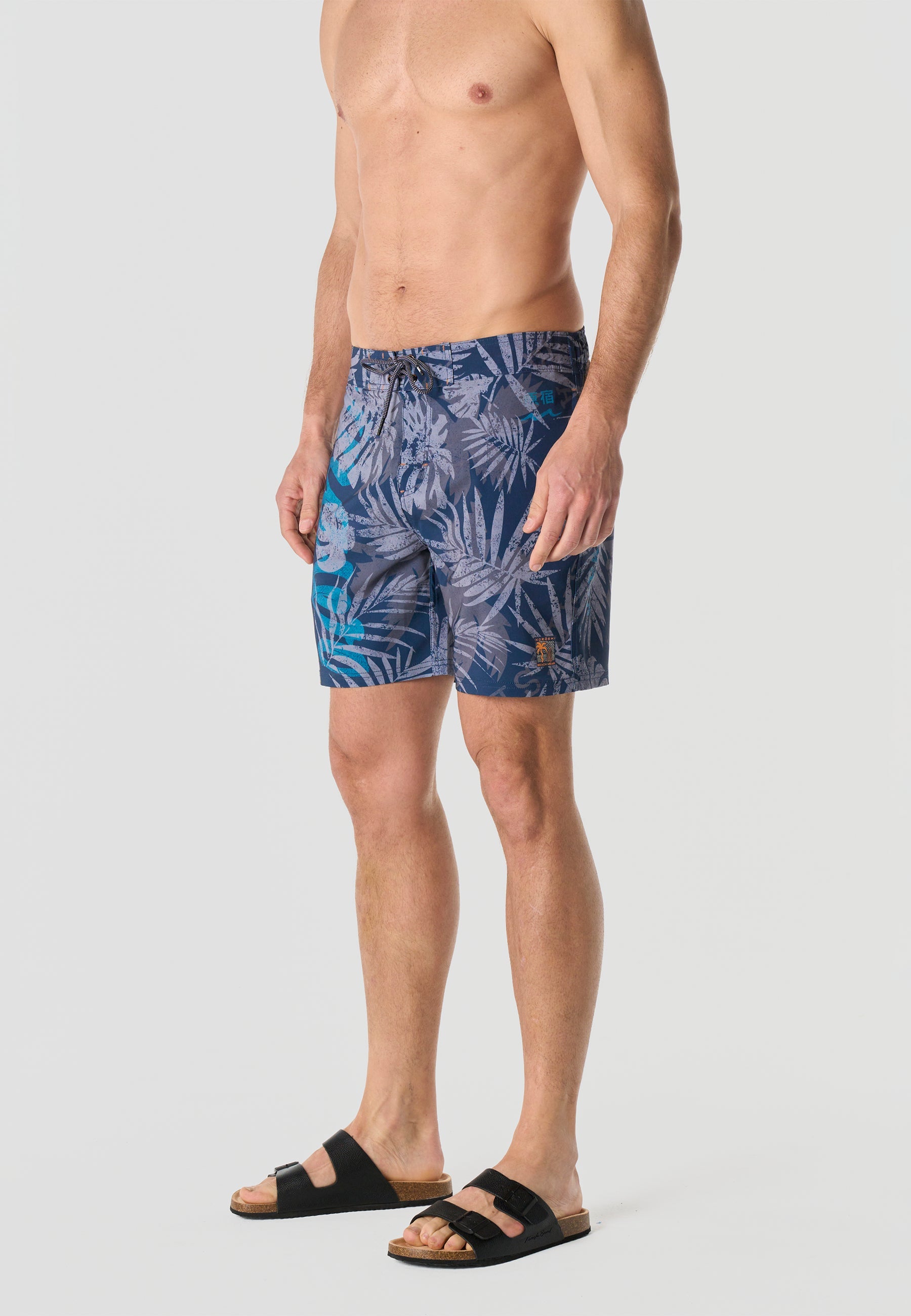Bañador Hombre Surfero Tropical Hojas – Koroshi Navy