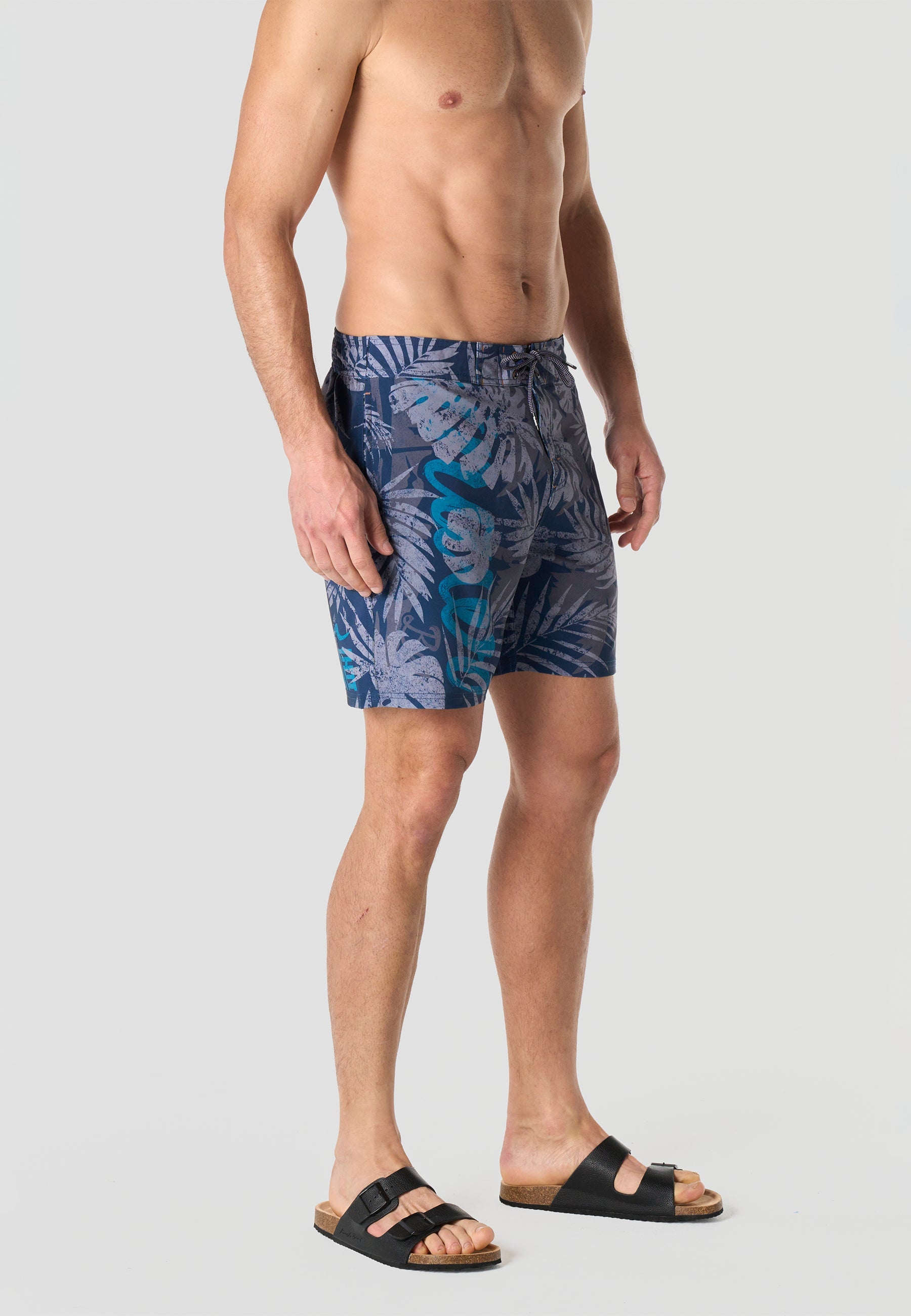 Bañador Hombre Surfero Tropical Hojas – Koroshi Navy