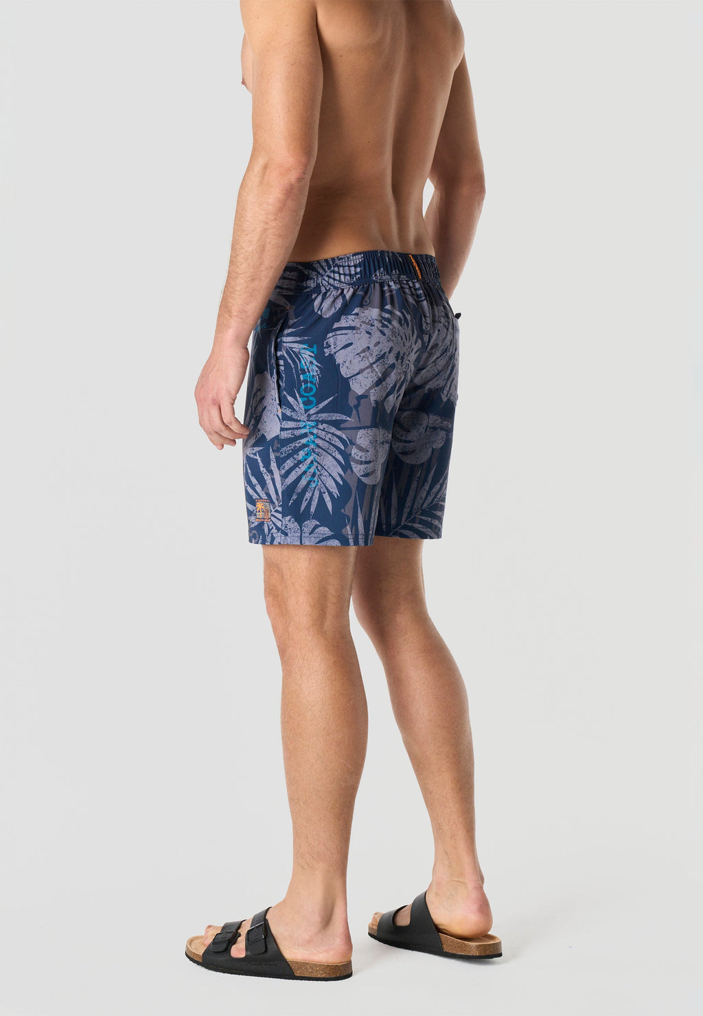 Bañador Hombre Surfero Tropical Hojas – Koroshi Navy