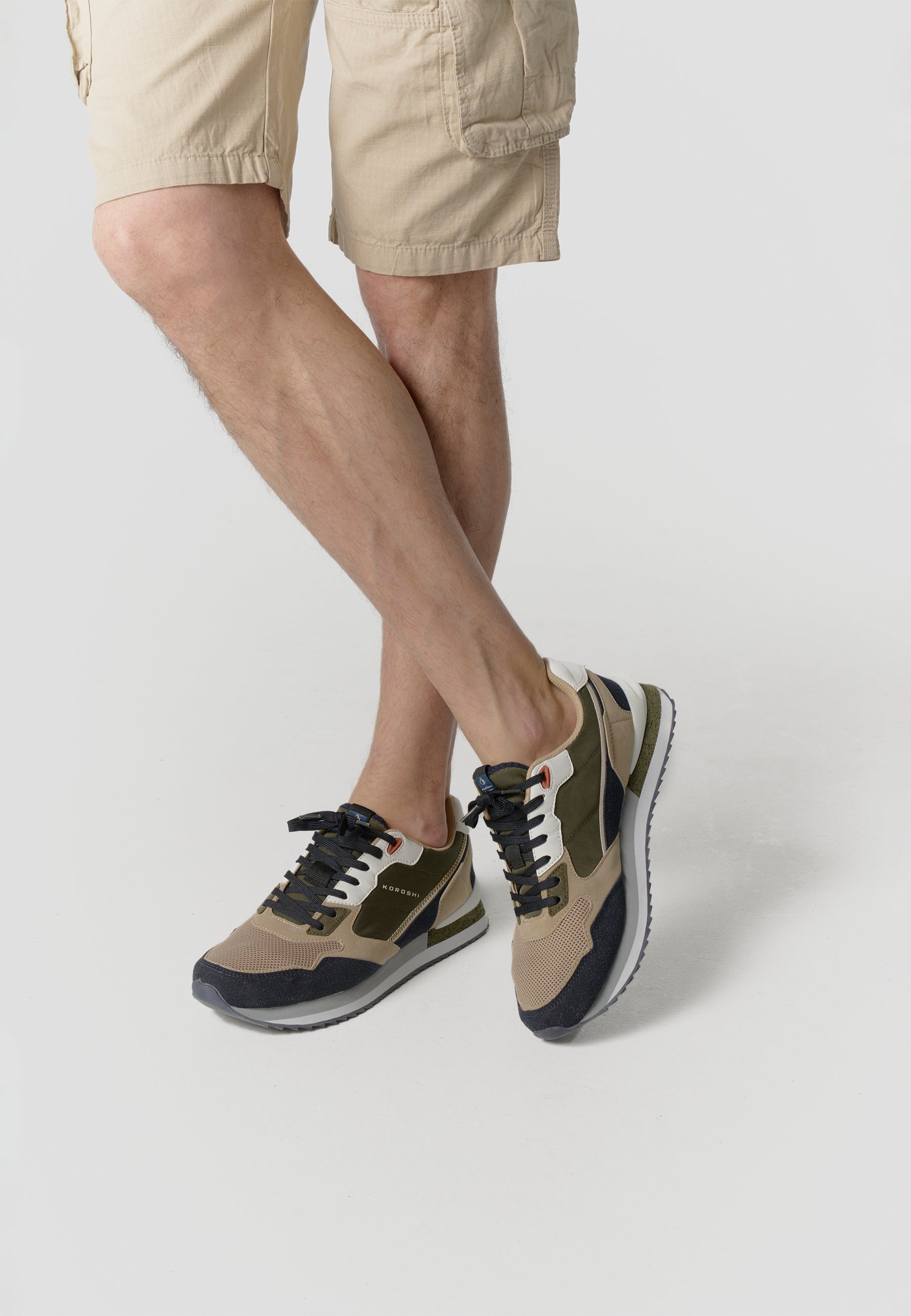 Zapatillas Hombre Sneaker Retro Running – Koroshi Kaki