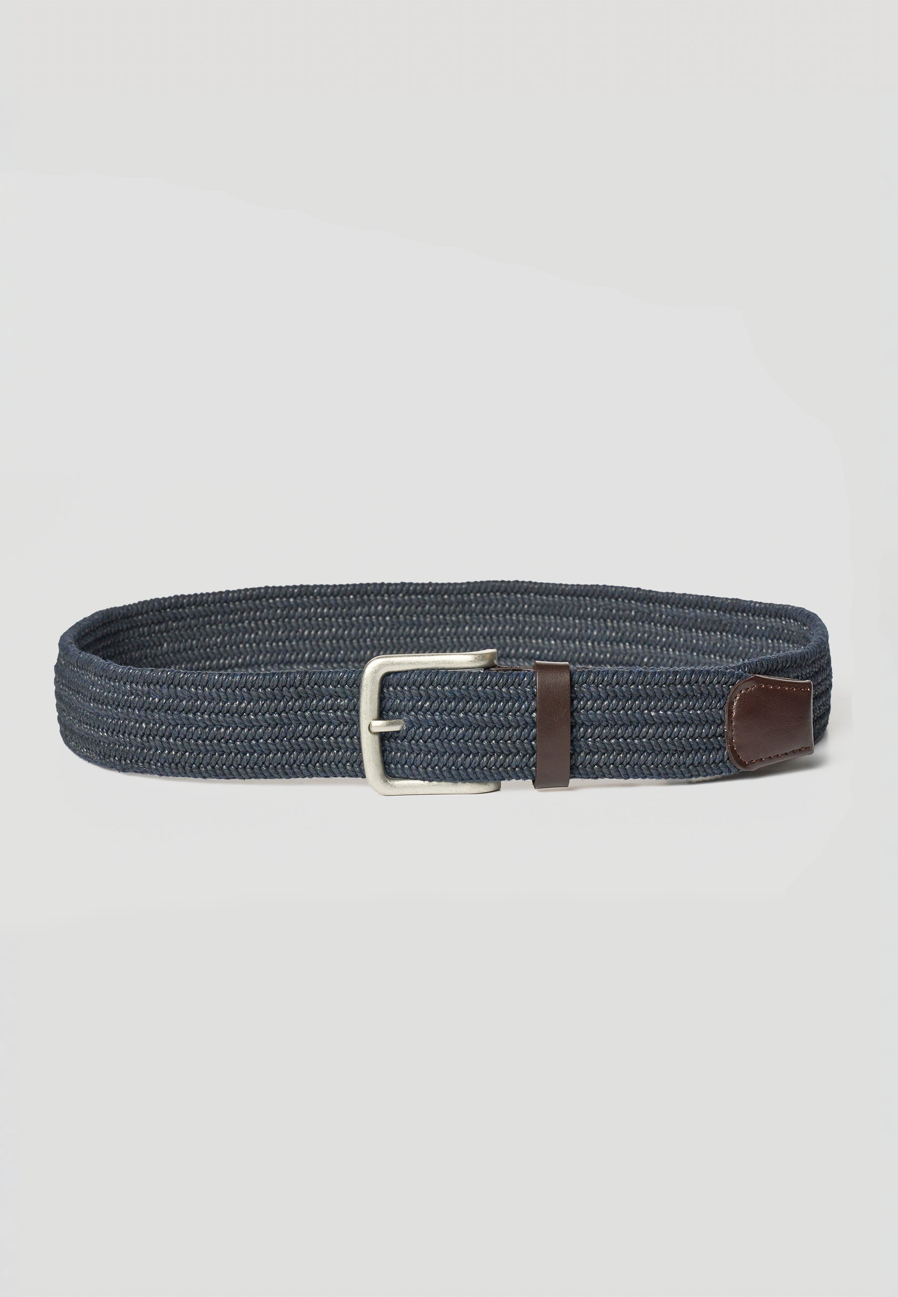 Cinturón Hombre Elástico Trenzado Azul – Koroshi