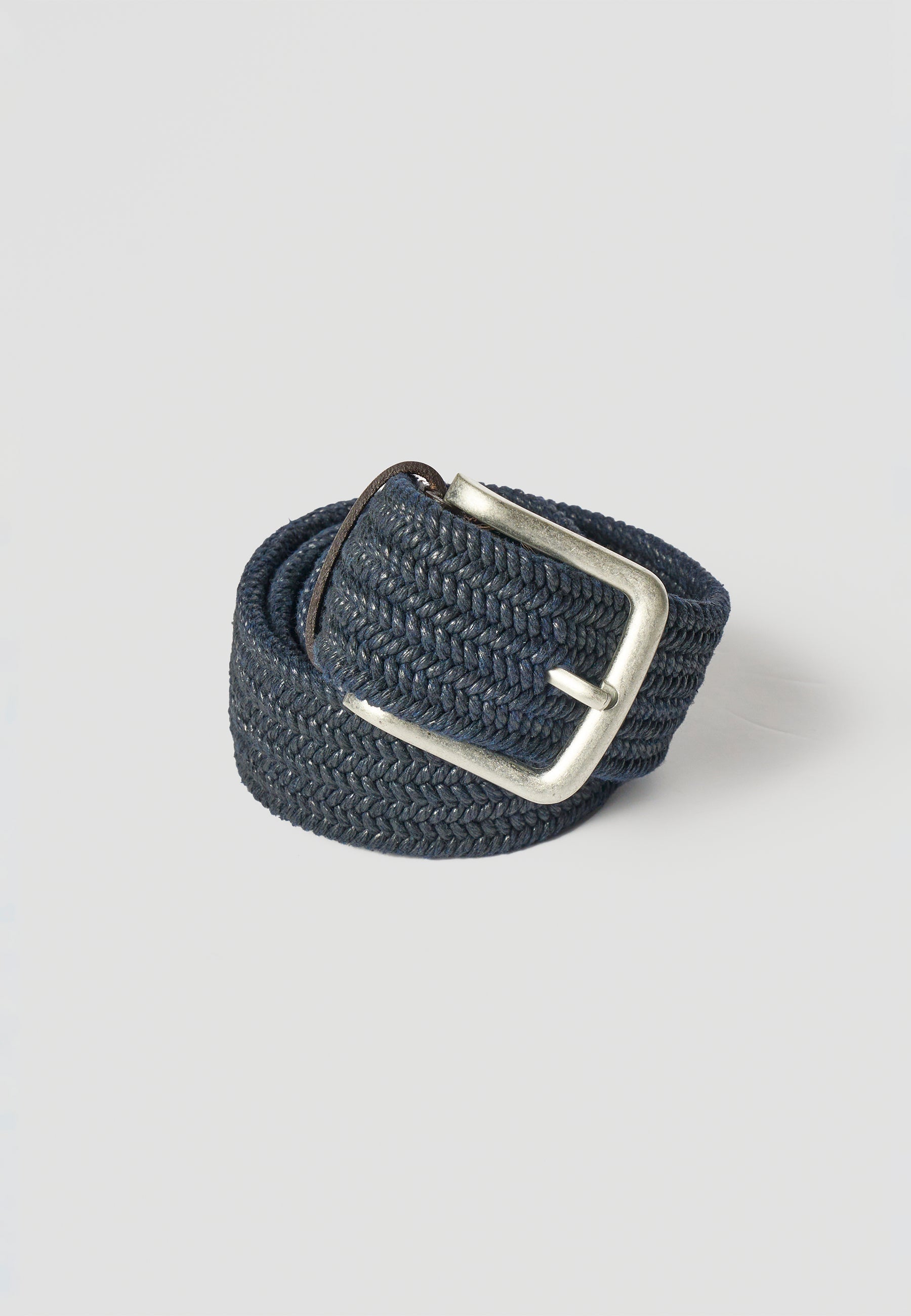 Cinturón Hombre Elástico Trenzado Azul – Koroshi
