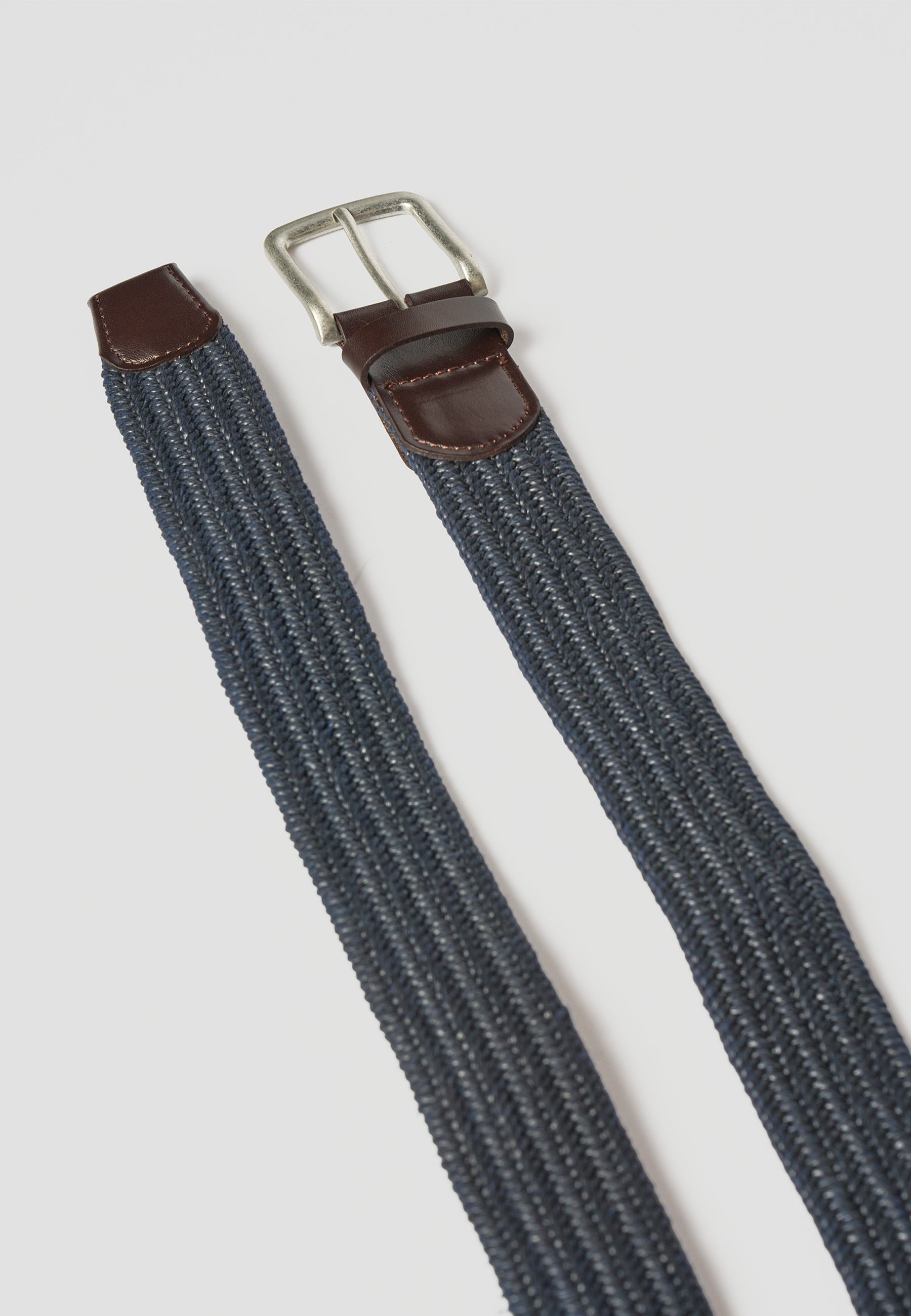 Cinturón Hombre Elástico Trenzado Azul – Koroshi