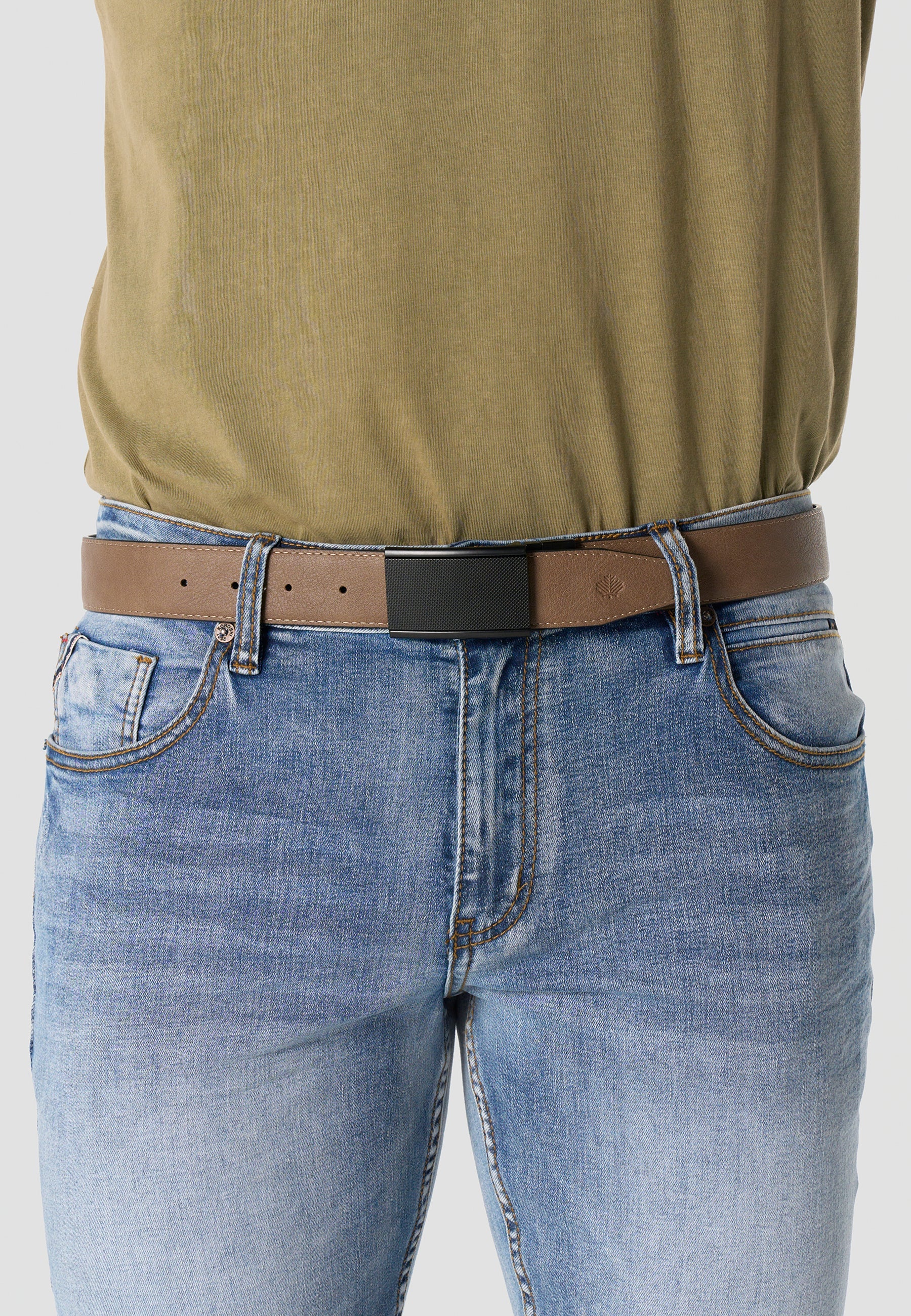 Cinturón Hombre Polipiel Reversible Negro y Marrón – Koroshi 2611ZC05