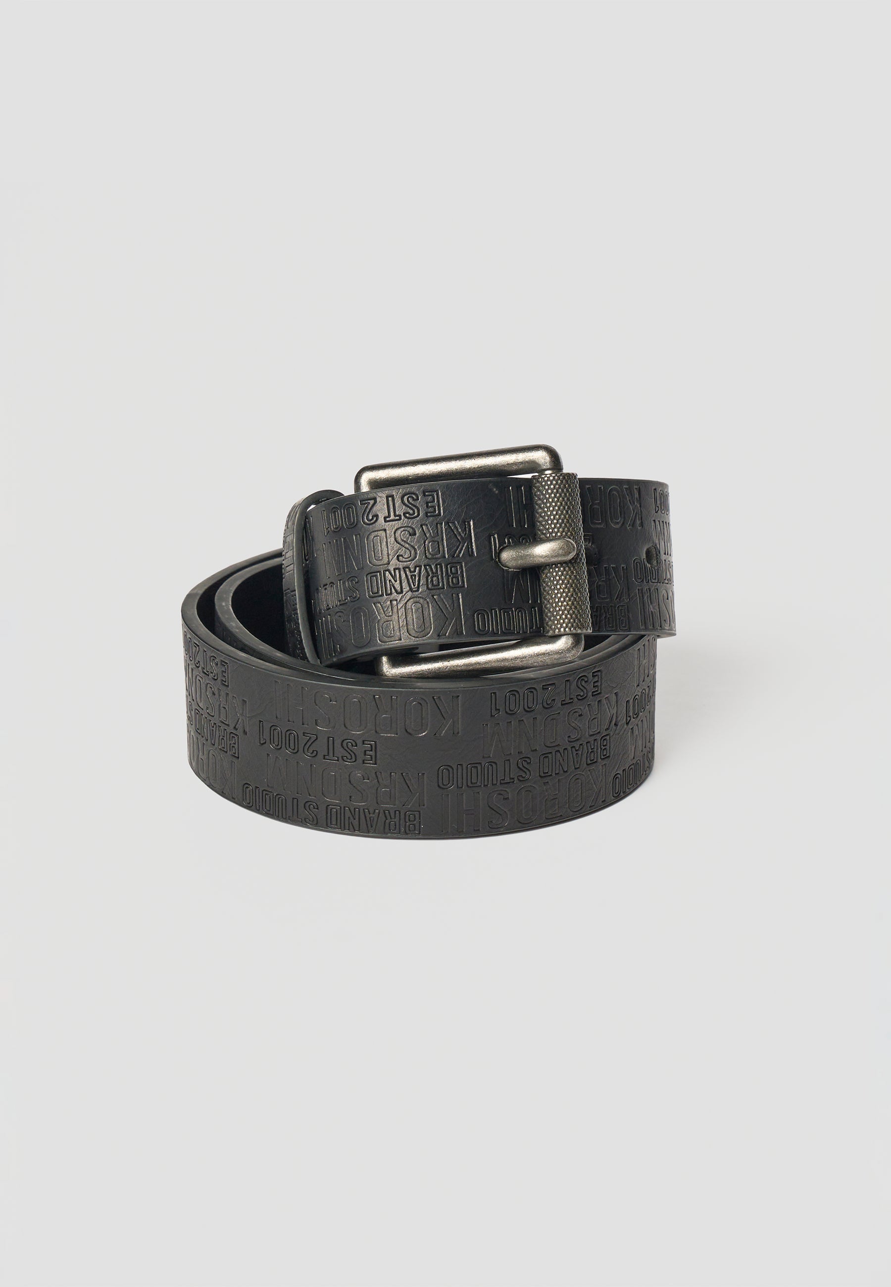Cinturón Hombre Polipiel Logo Negro – Koroshi