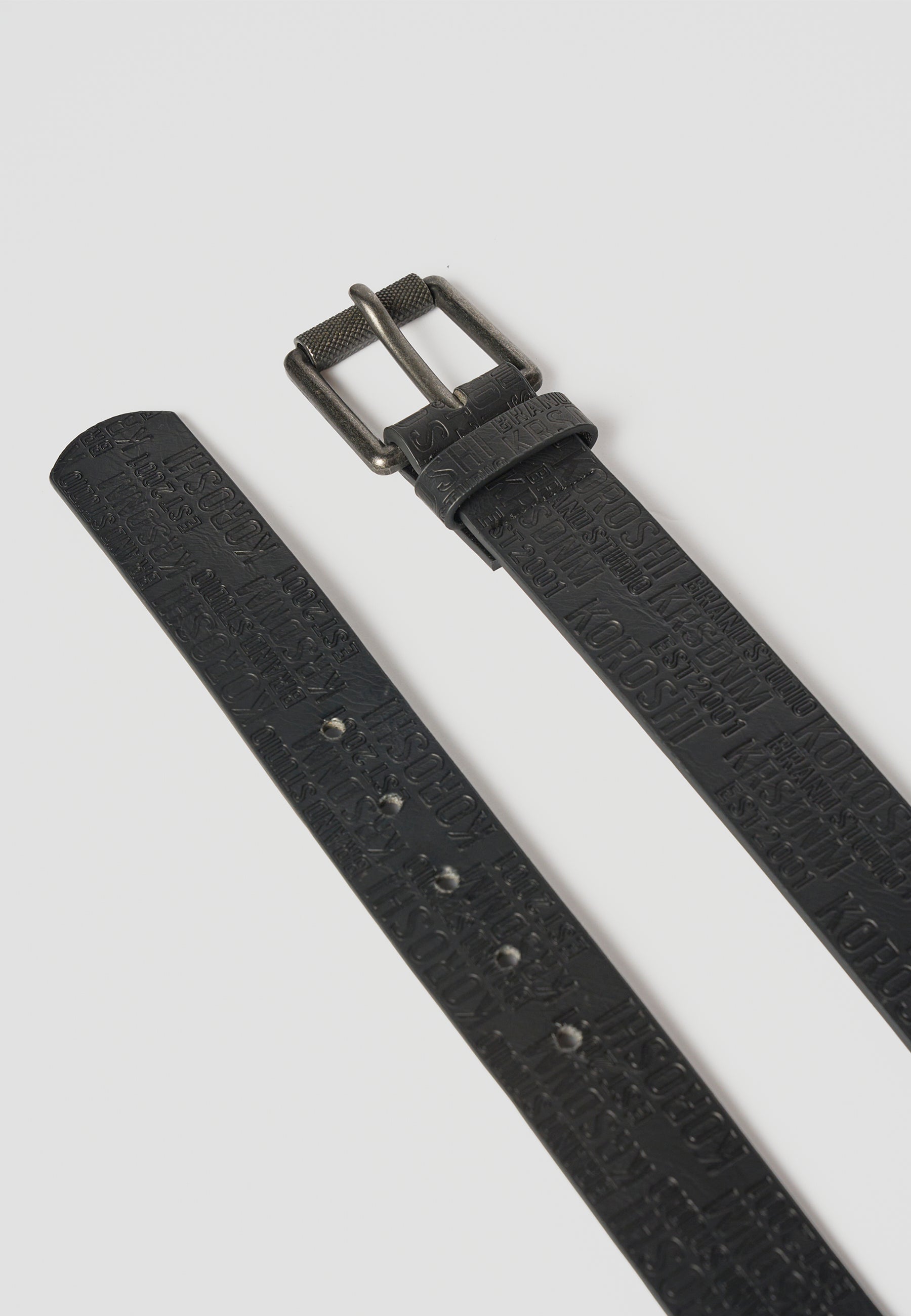 Cinturón Hombre Polipiel Logo Negro – Koroshi