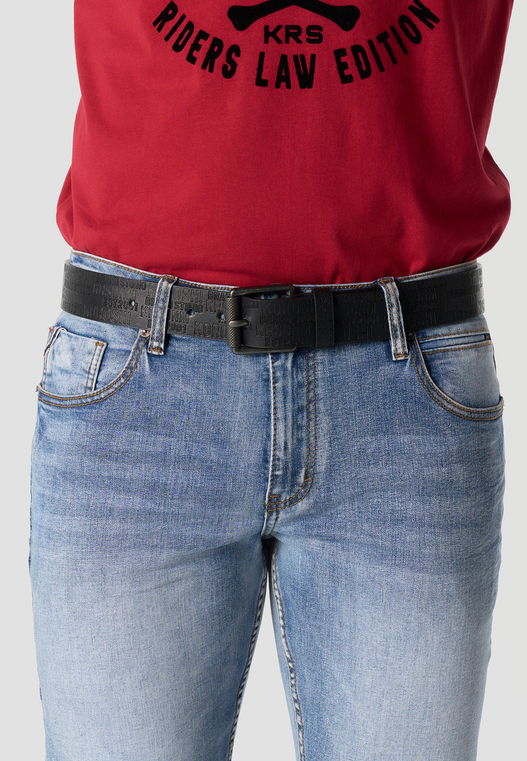Cinturón Hombre Polipiel Logo Negro – Koroshi
