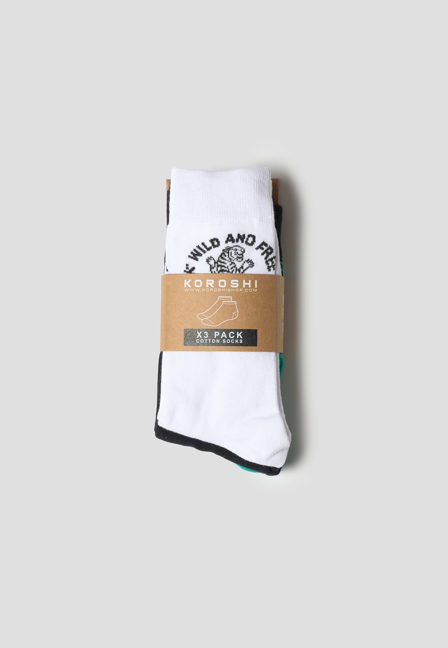 Pack 3 Calcetines Hombre Algodón Estampado – Koroshi 2611ZT01