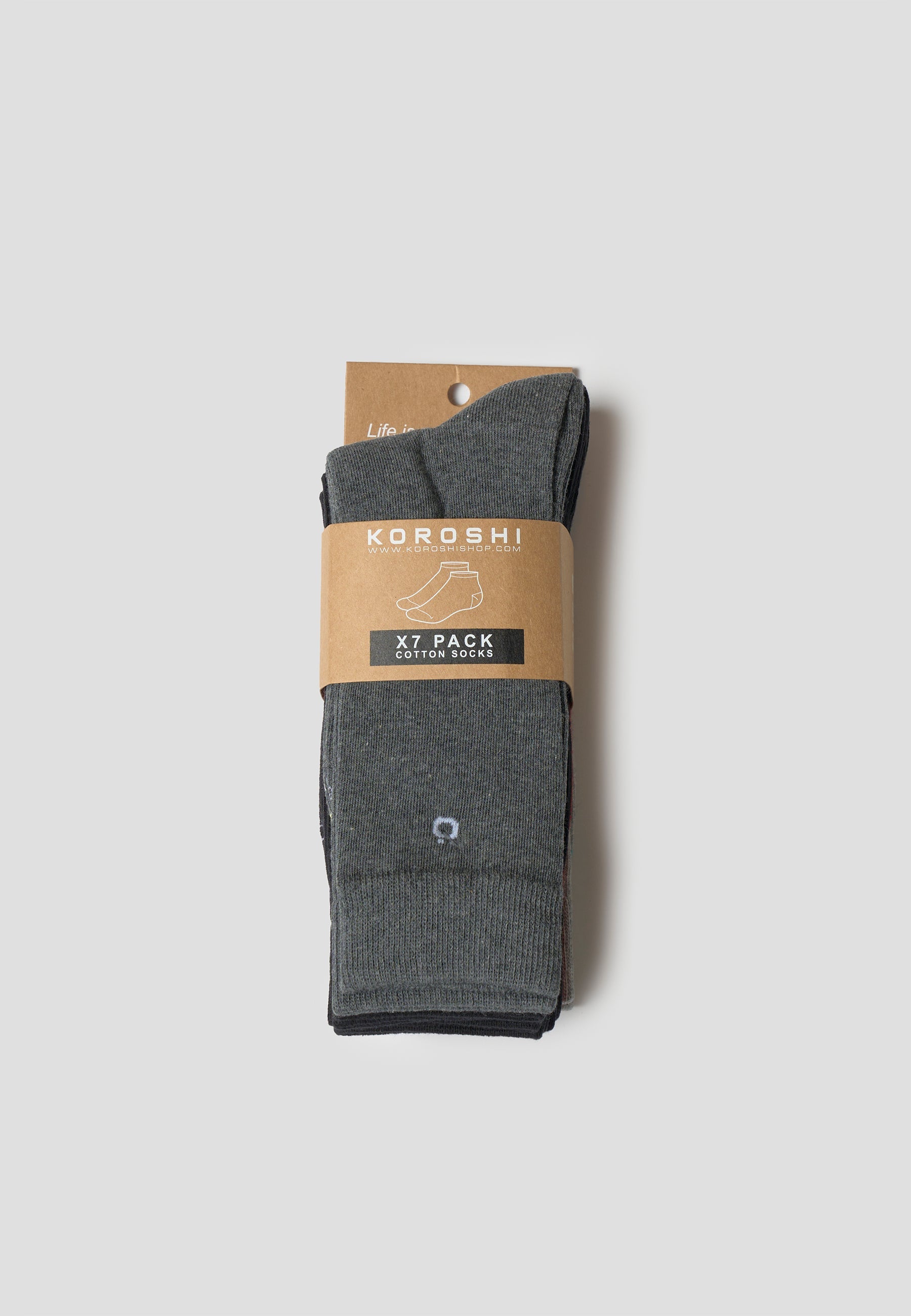 Pack 7 Calcetines Hombre Algodón Liso – Koroshi 2611ZT04