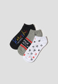 Pack 3 Calcetines Tobilleros Hombre Estampado Algodón – Koroshi 2611ZT07