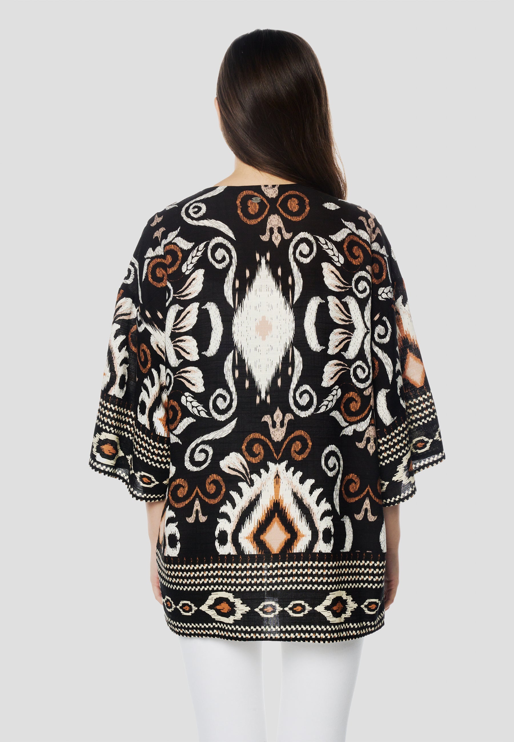 Kimono Mujer Estampado Étnico – Koroshi 2612BL00
