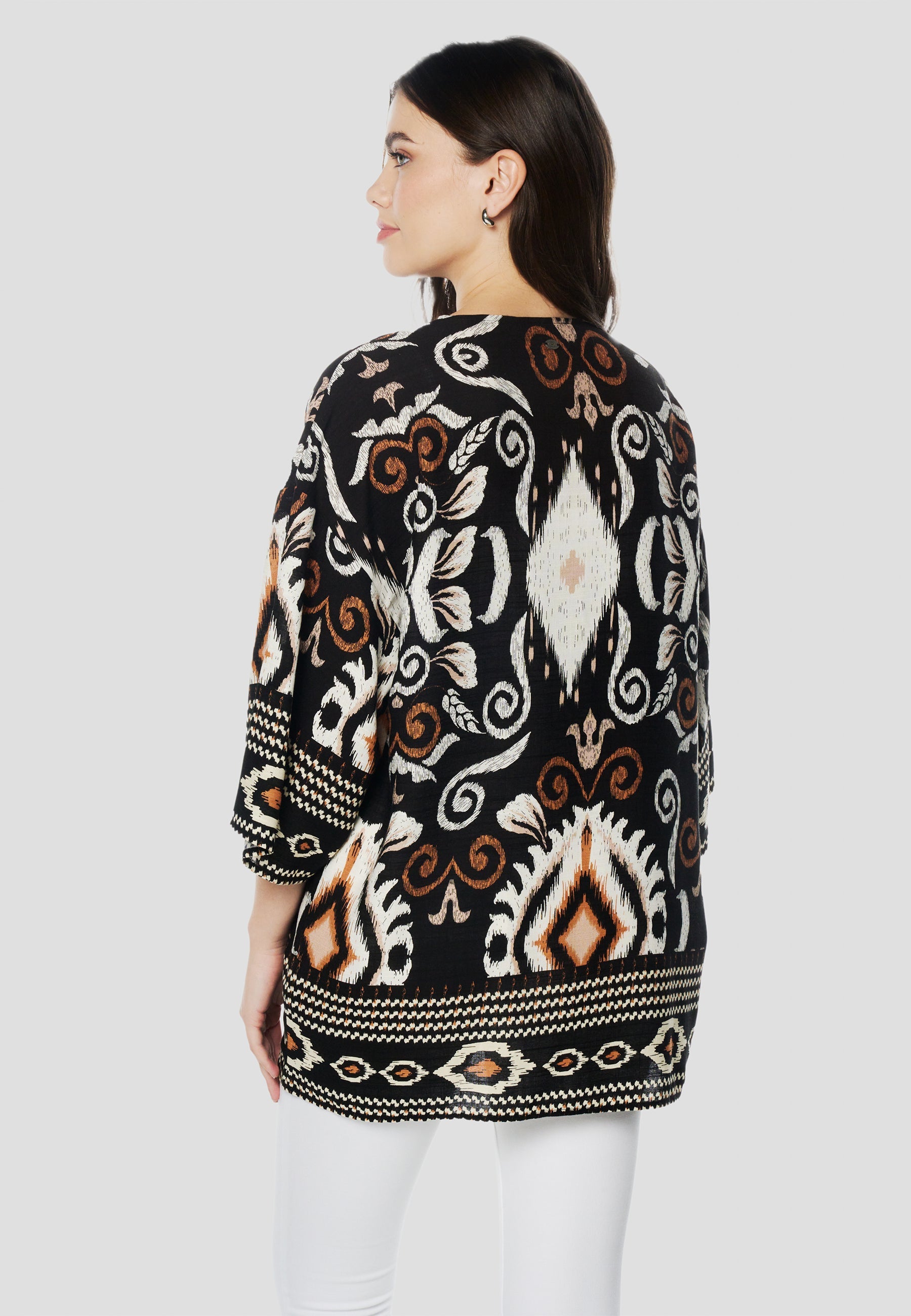 Kimono Mujer Estampado Étnico – Koroshi 2612BL00