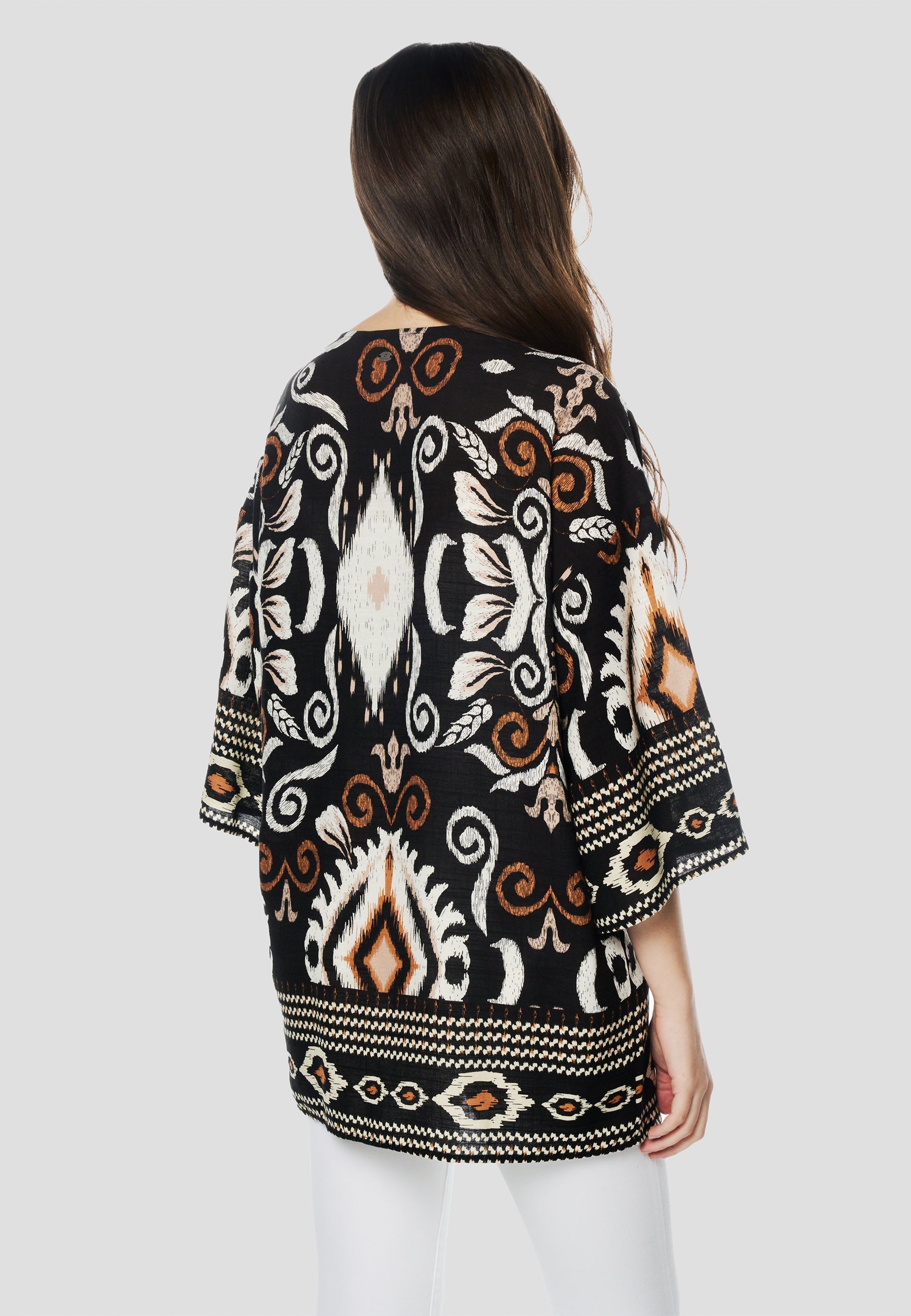 Kimono Mujer Estampado Étnico – Koroshi 2612BL00
