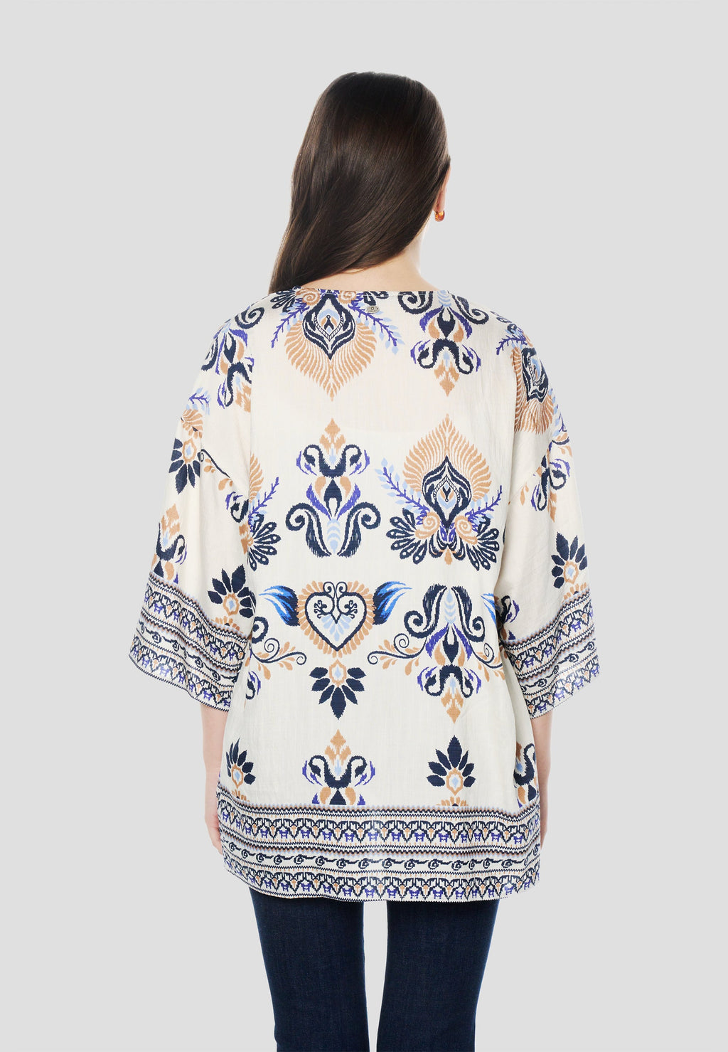 Kimono Mujer Estampado Étnico – Koroshi 2612BL00