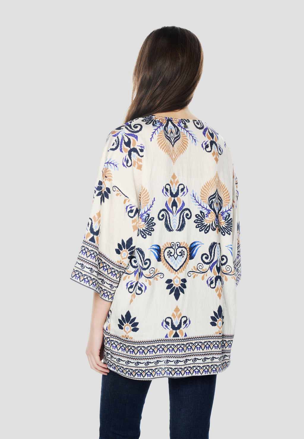 Kimono Mujer Estampado Étnico – Koroshi 2612BL00