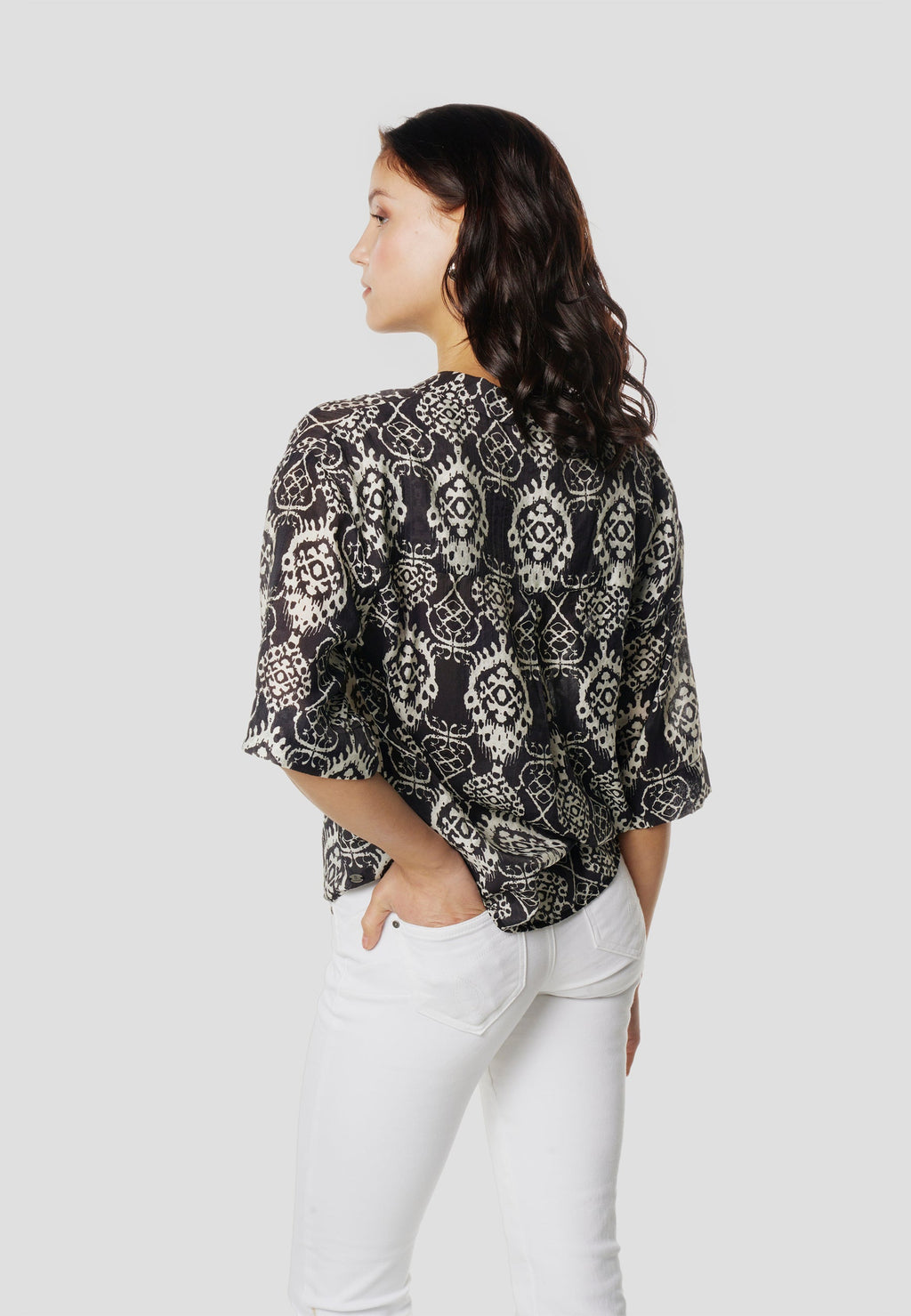 Camisa Mujer Manga Corta Estampada – Koroshi 2612BL11