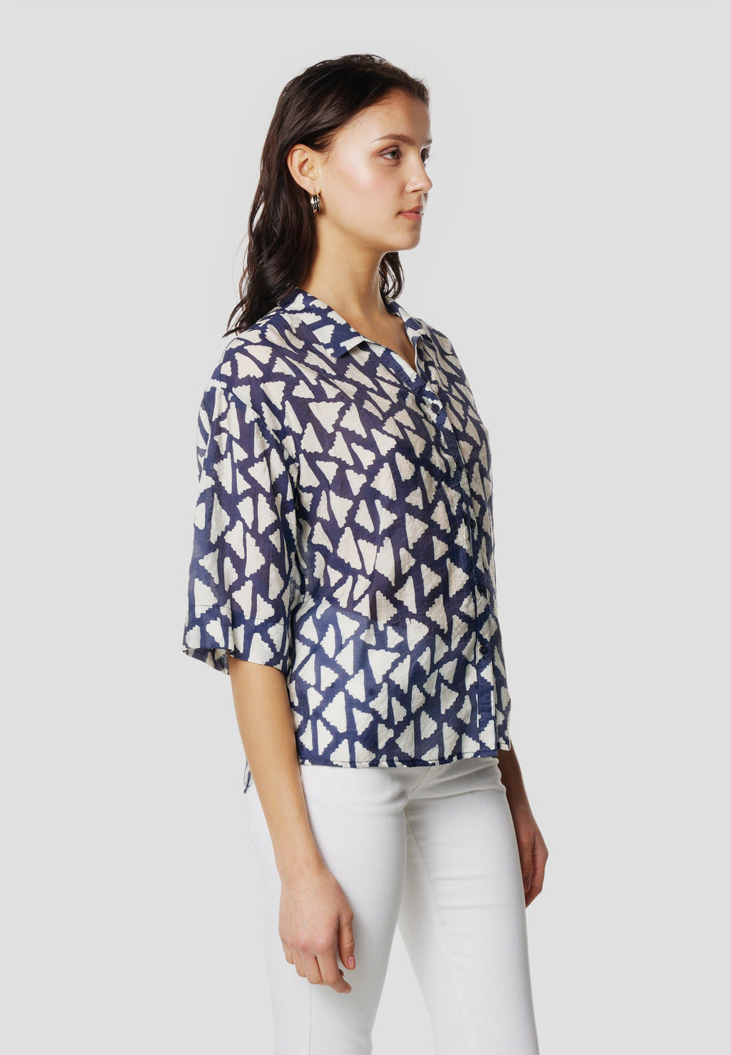 Camisa Mujer Manga Corta Estampada – Koroshi 2612BL11